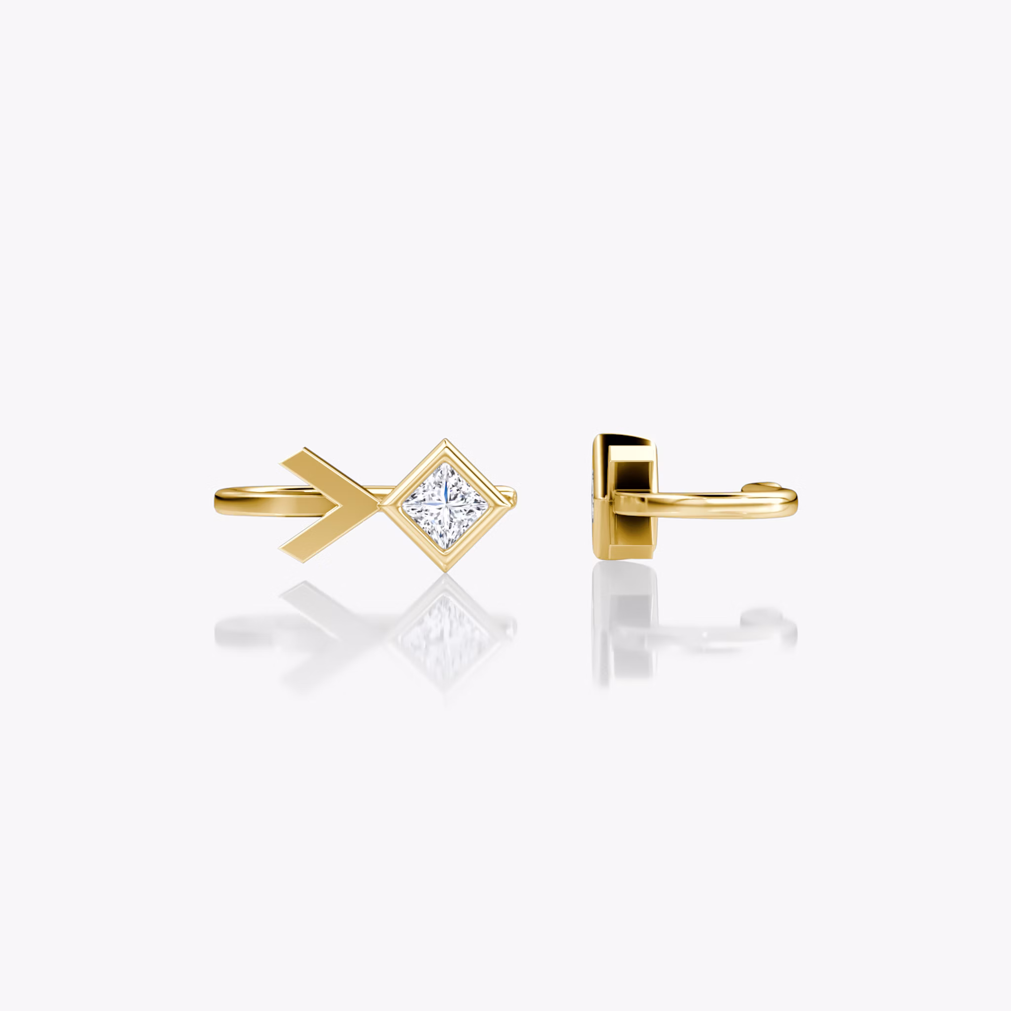Arrow Cuff Earring | Princess | 14k | Yellow Gold | caratWeight: 0.25ct