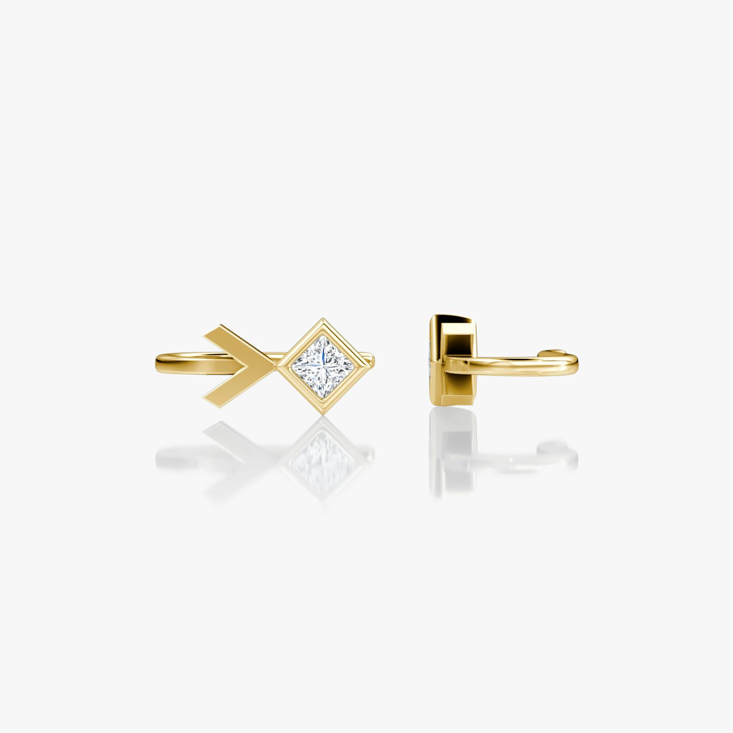 Arrow Cuff Earring | Princess | 14k | Yellow Gold | caratWeight: 0.25ct