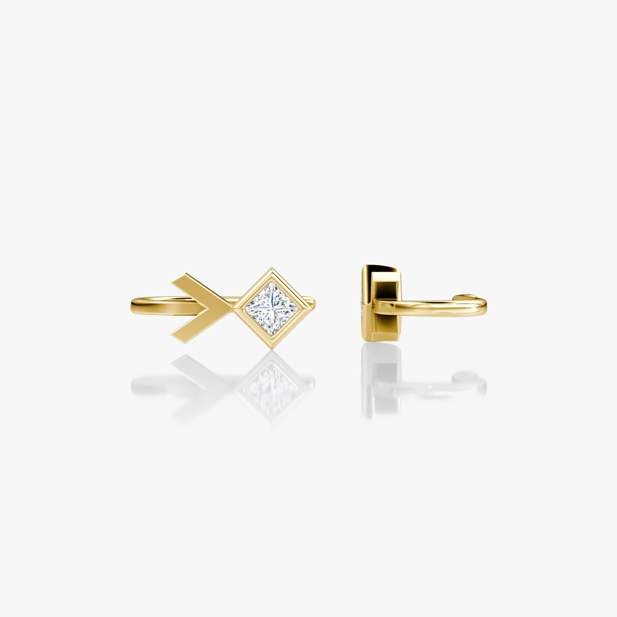 Arrow Cuff Earring | Princess | 14k | Yellow Gold | caratWeight: 0.25ct