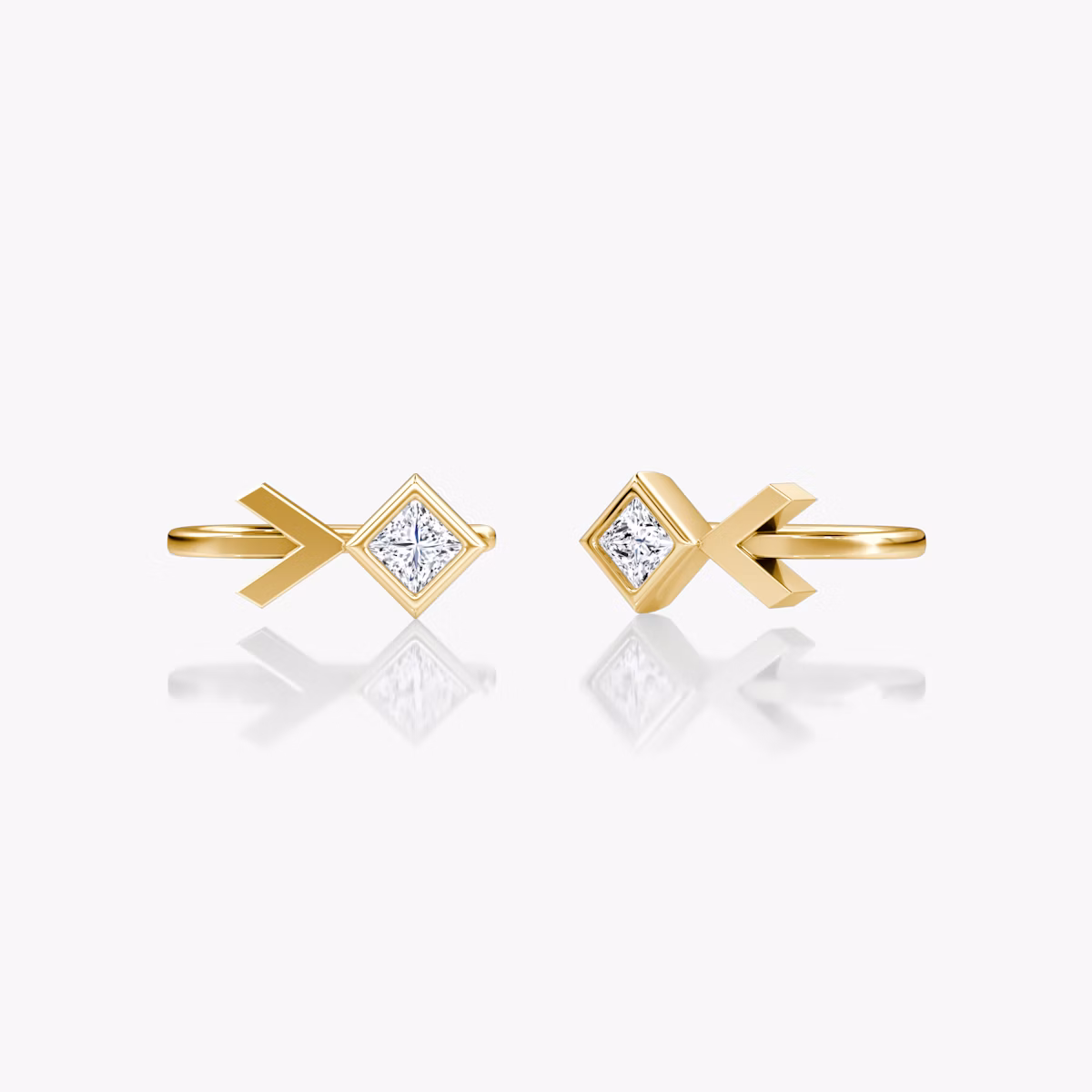 Arrow Cuff Earring | Princess | 14k | Yellow Gold | caratWeight: 0.25ct
