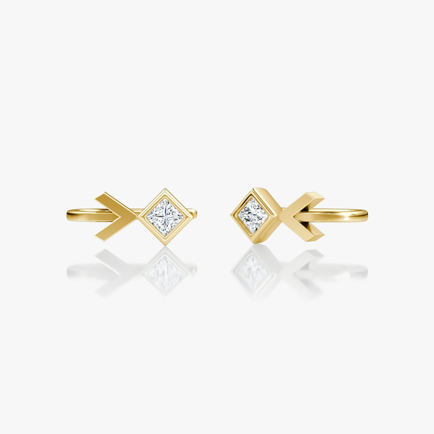Arrow Cuff Earring | Princess | 14k | Yellow Gold | caratWeight: 0.25ct