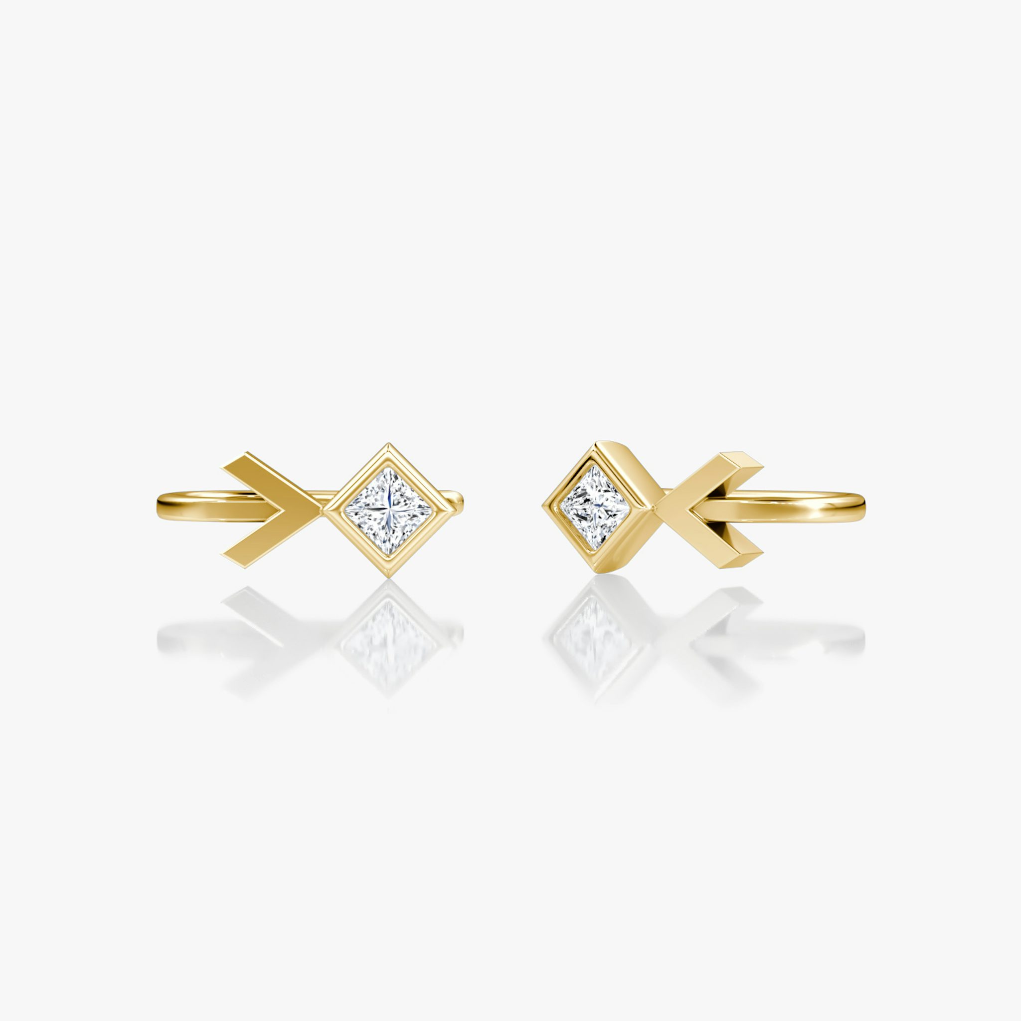 Arrow Cuff Earring | Princess | 14k | Yellow Gold | caratWeight: 0.25ct