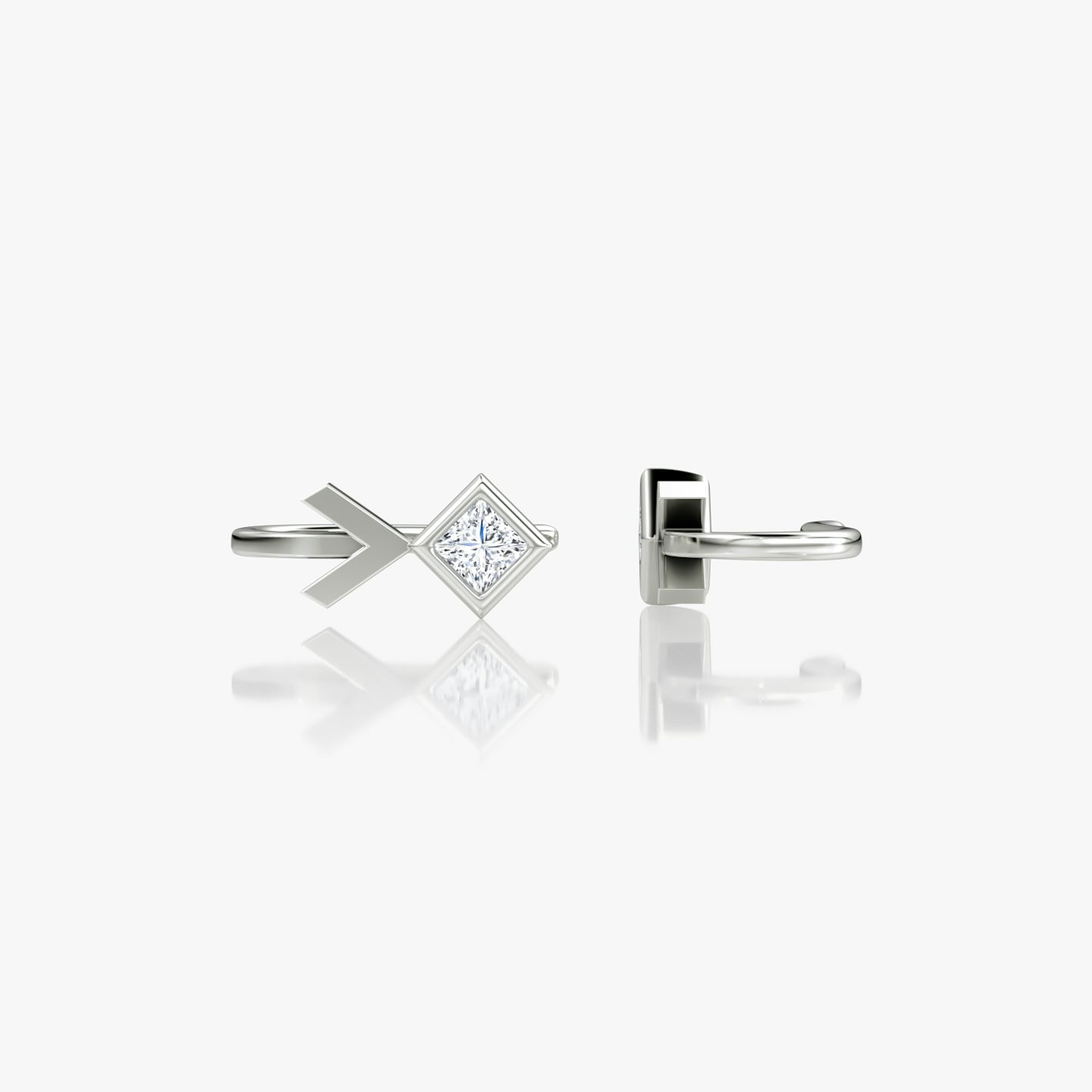 Arrow Cuff Earring | Princess | 14k | White Gold | caratWeight: 0.25ct