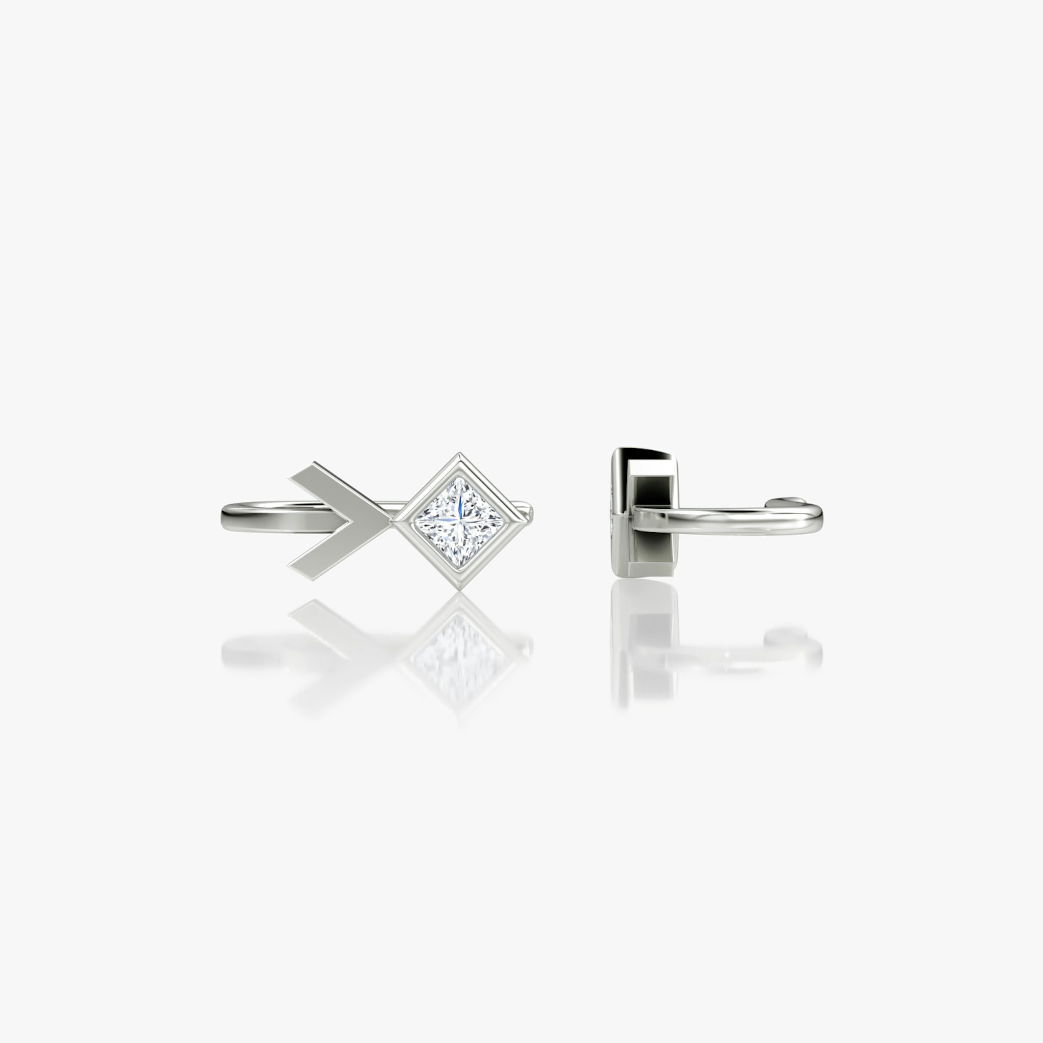 Arrow Cuff Earring | Princess | 14k | White Gold | caratWeight: 0.25ct