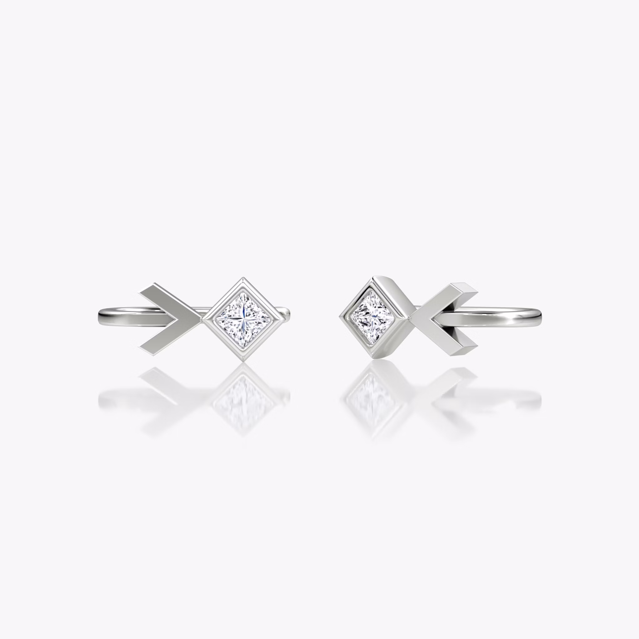Arrow Cuff Earring | Princess | 14k | White Gold | caratWeight: 0.25ct