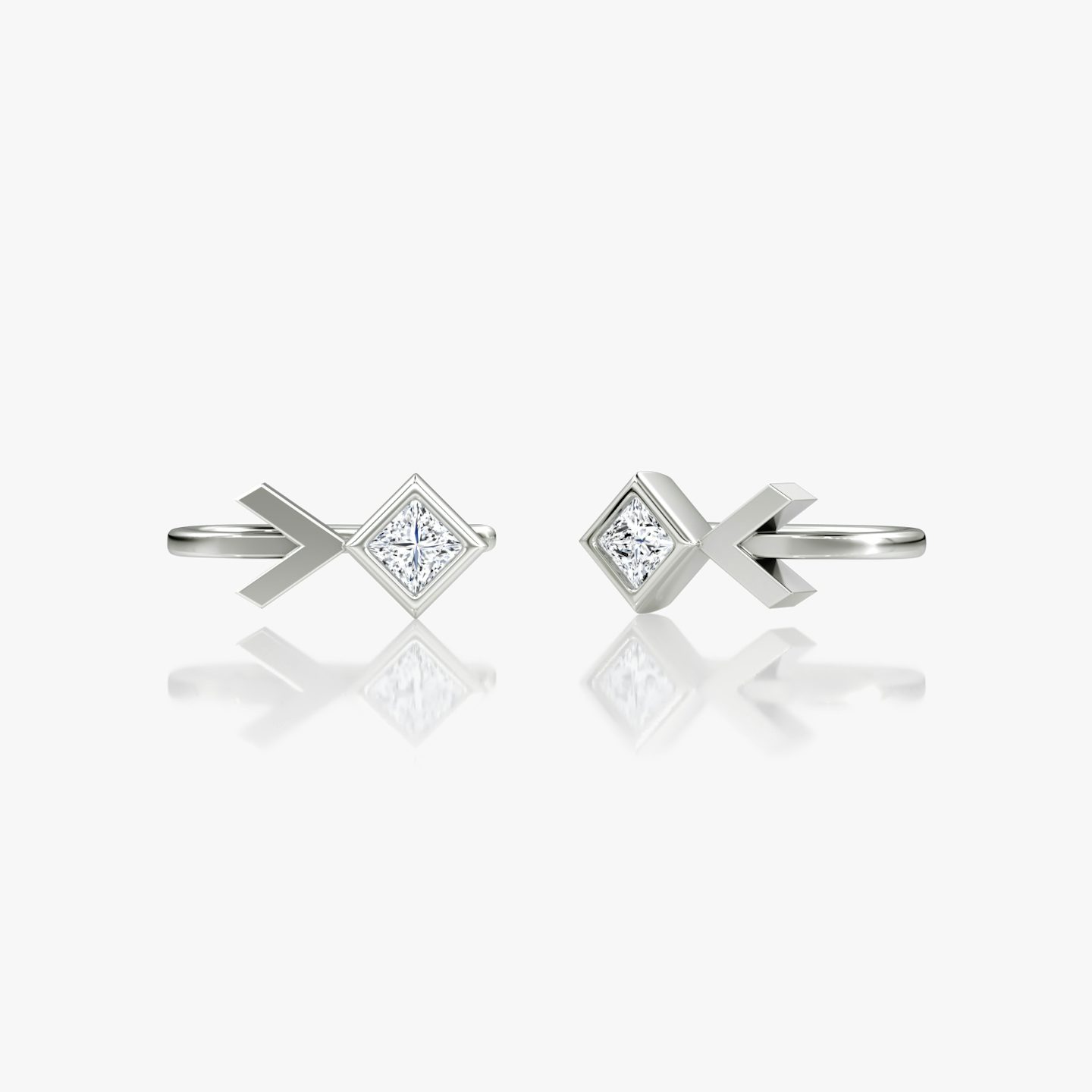 Arrow Cuff Earring | Princess | 14k | White Gold | caratWeight: 0.25ct