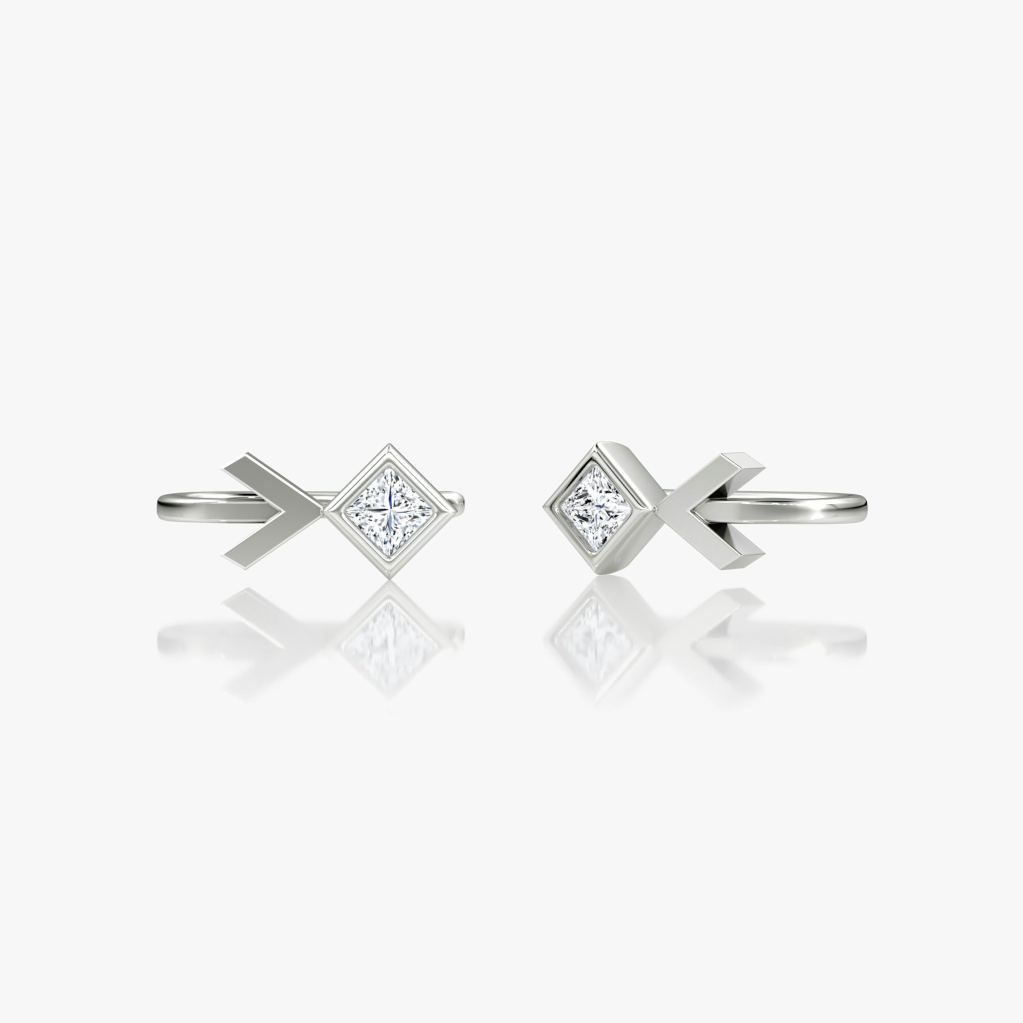 Arrow Cuff Earring | Princess | 14k | White Gold | caratWeight: 0.25ct