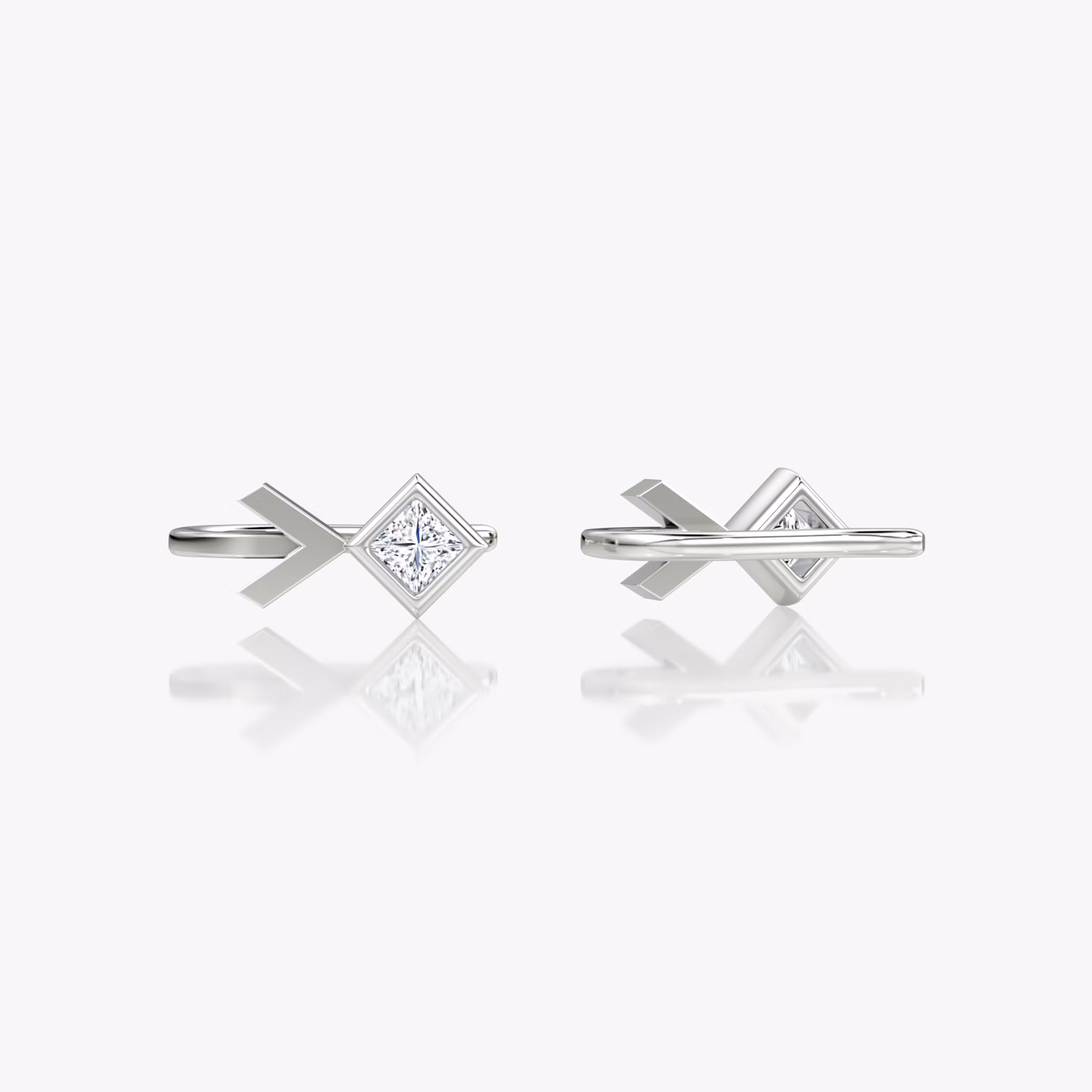 Arrow Cuff Earring | Princess | 14k | White Gold | caratWeight: 0.25ct