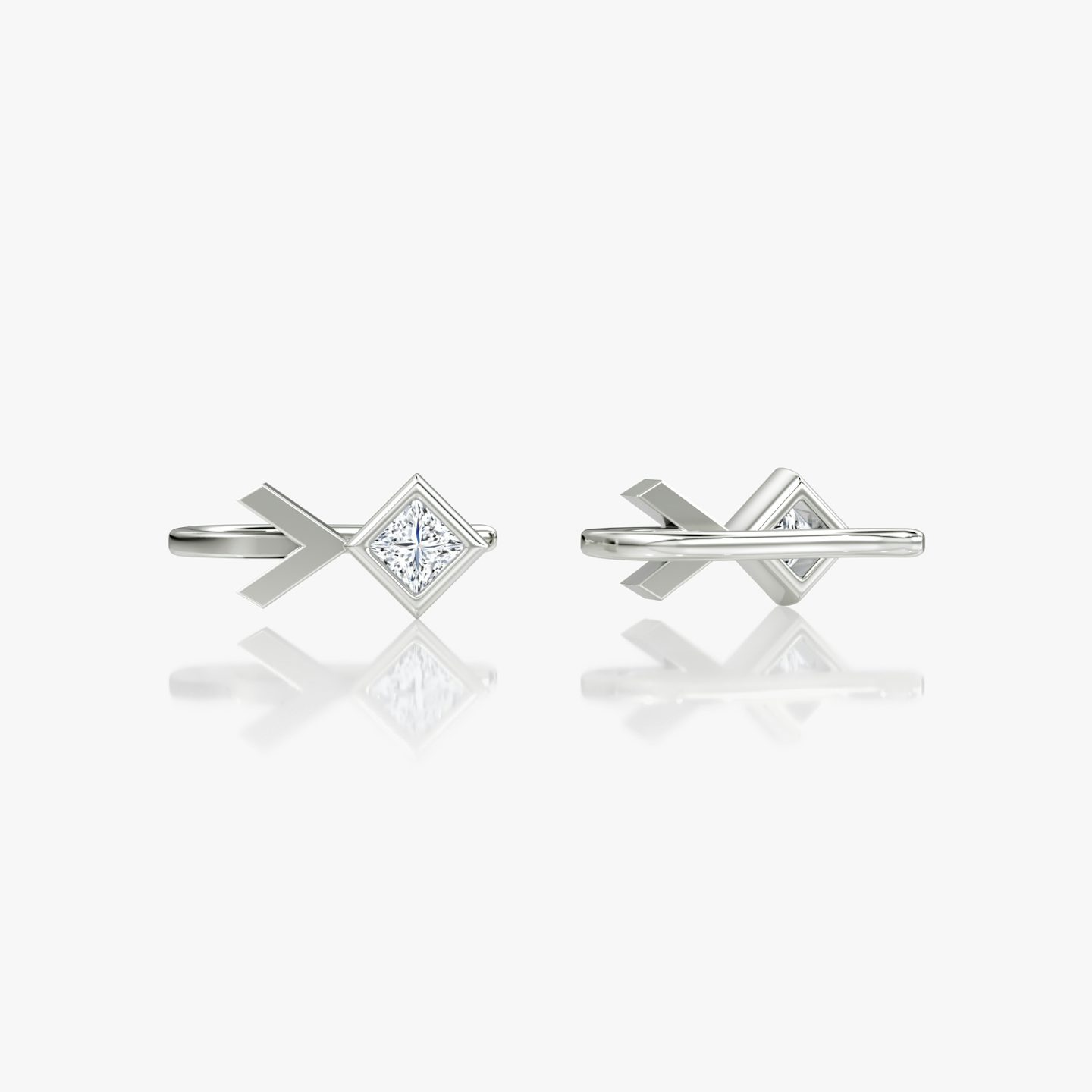 Arrow Cuff Earring | Princess | 14k | White Gold | caratWeight: 0.25ct