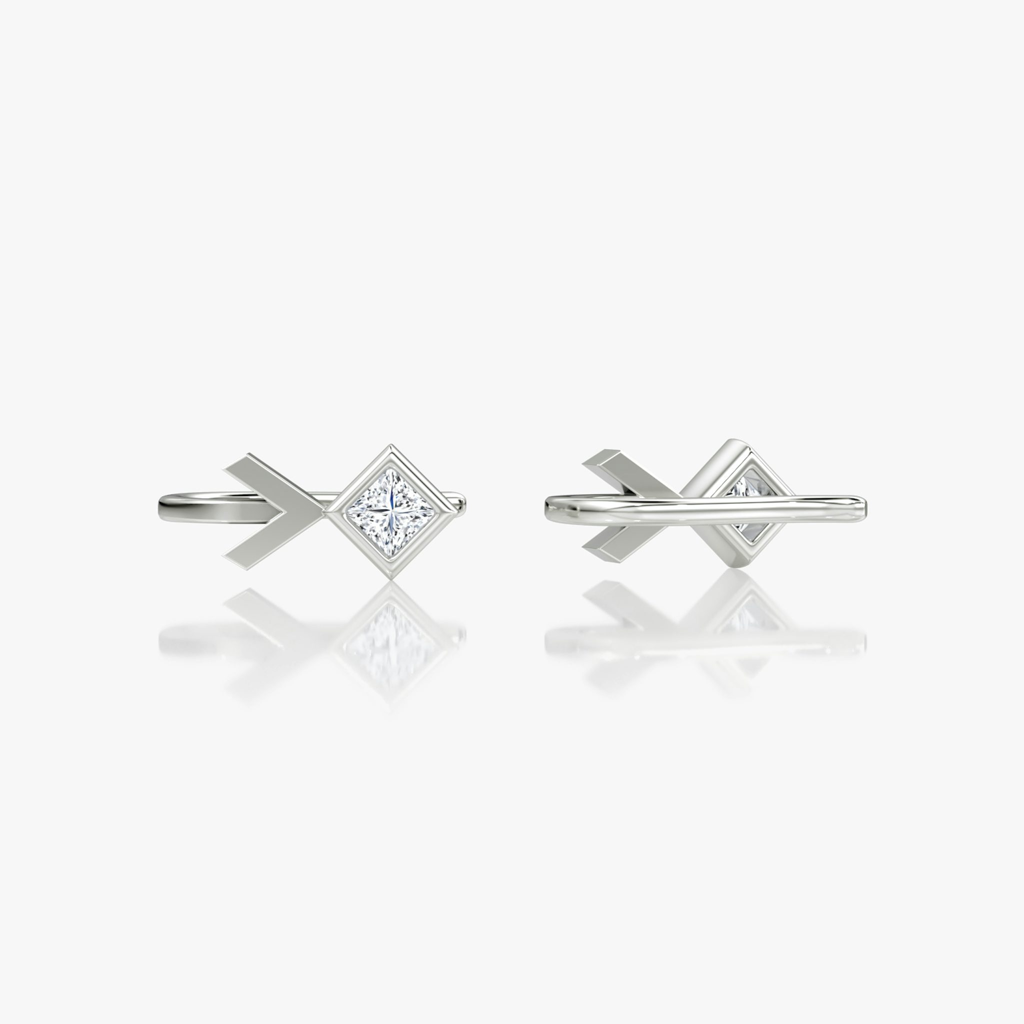 Arrow Cuff Earring | Princess | 14k | White Gold | caratWeight: 0.25ct