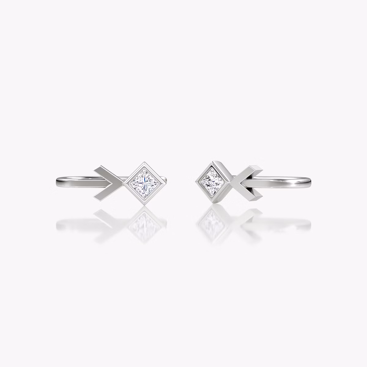 Arrow Cuff Earring | Princess | 14k | White Gold | caratWeight: 0.15ct