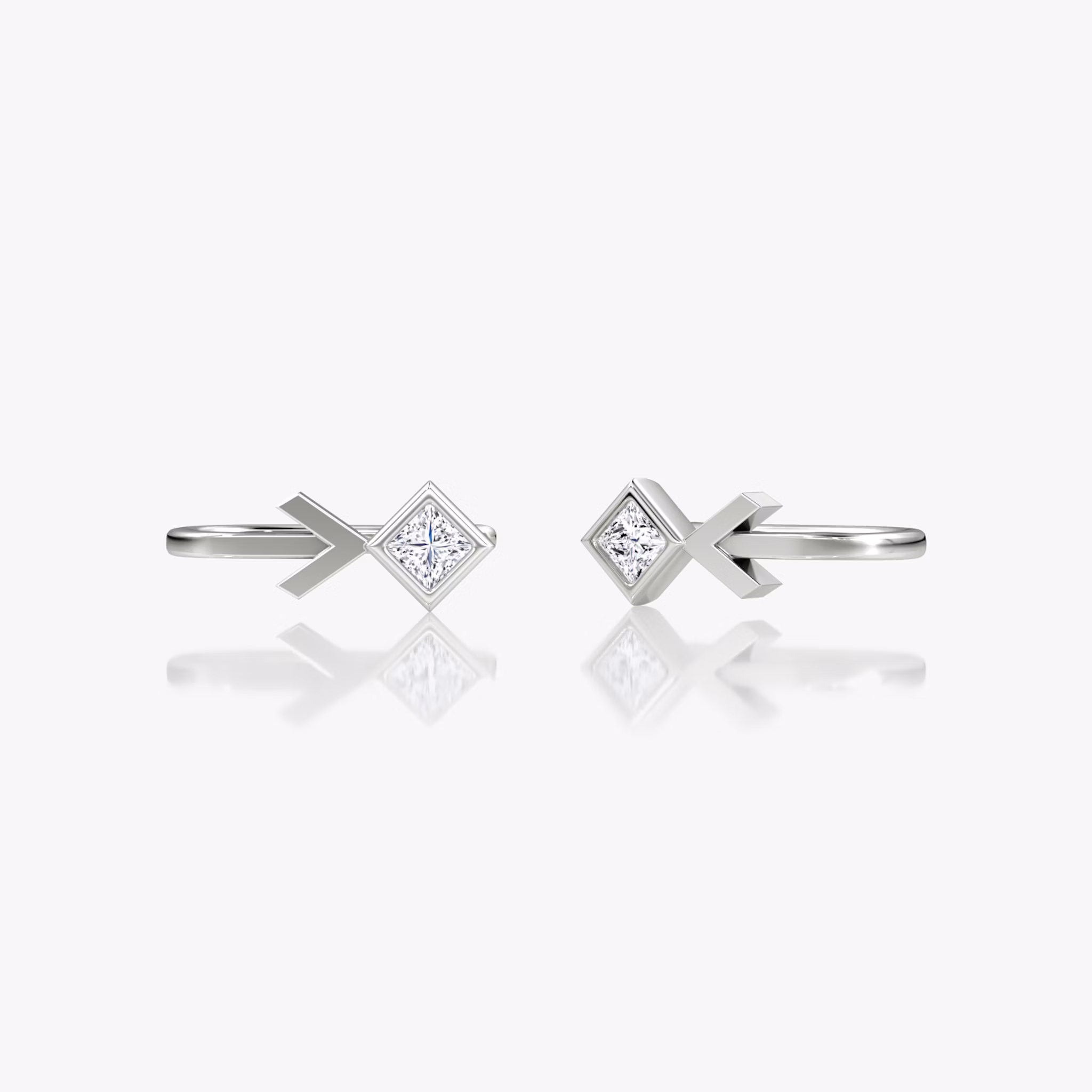 Arrow Cuff Earring | Princess | 14k | White Gold | caratWeight: 0.15ct