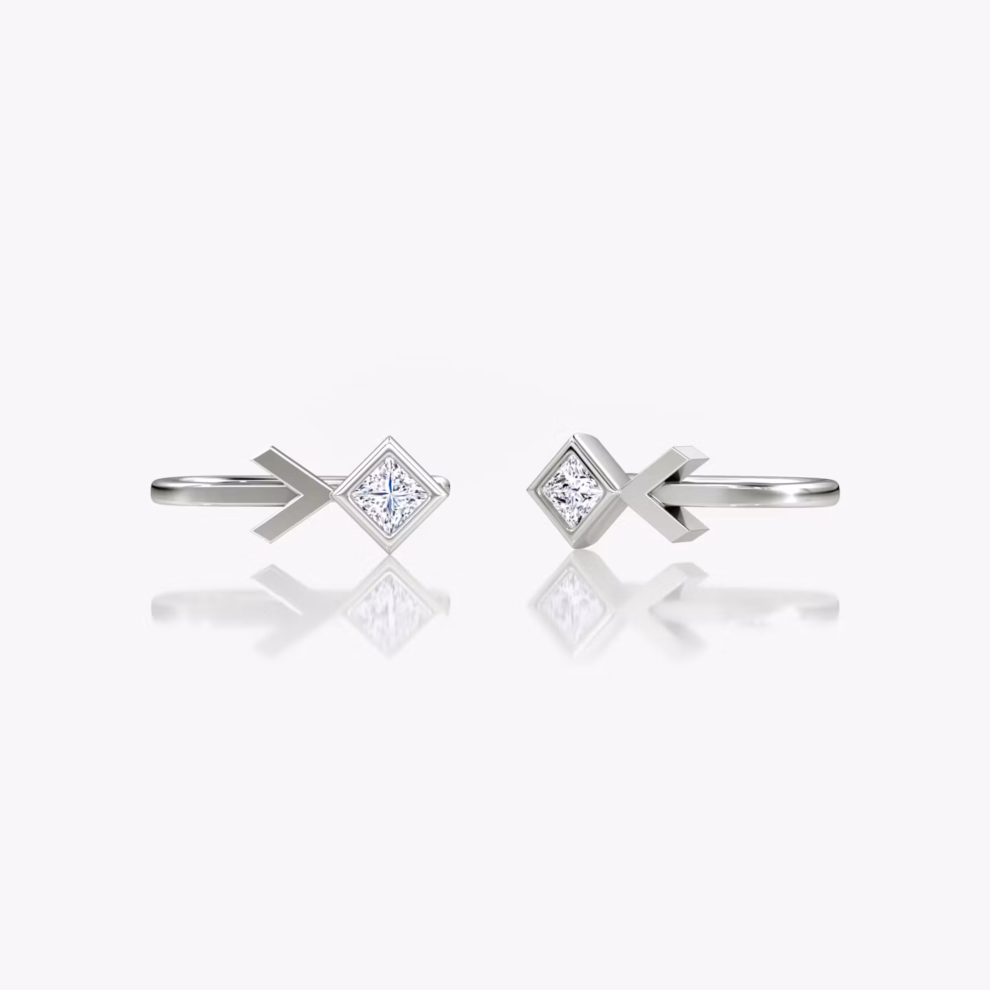 Arrow Cuff Ohrring Princess | White Gold