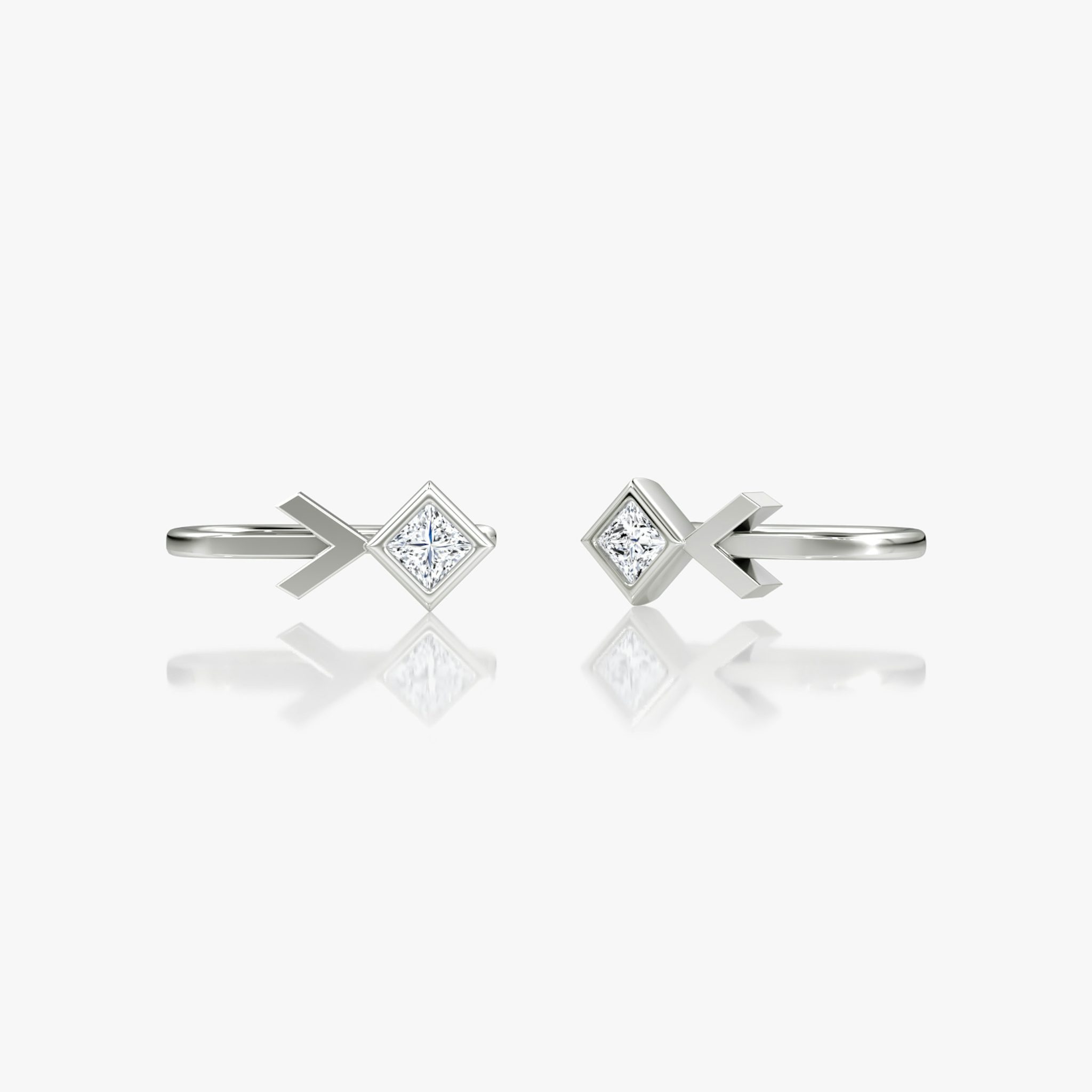 Arrow Cuff Earring | Princess | 14k | White Gold | caratWeight: 0.15ct