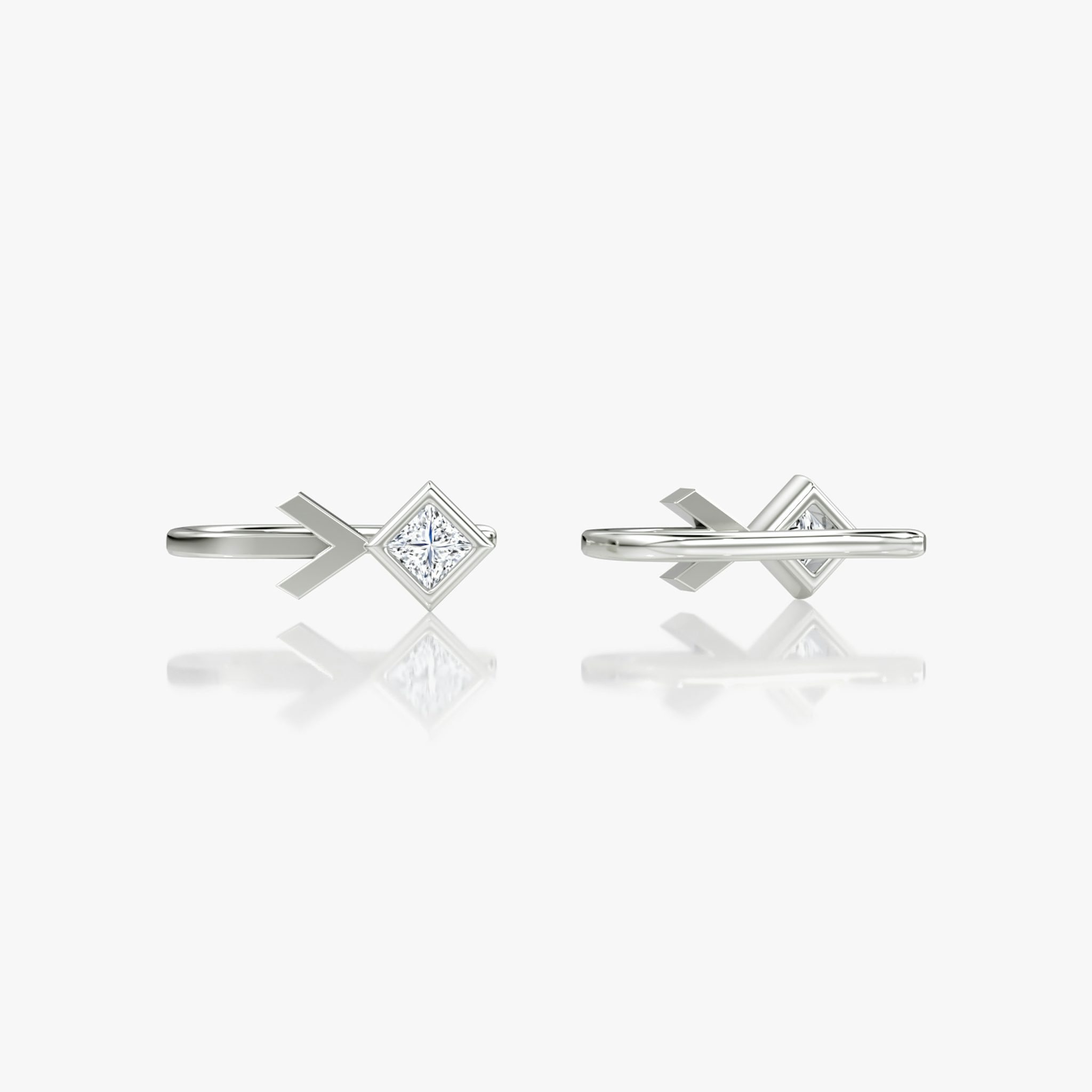 Arrow Cuff Earring | Princess | 14k | White Gold | caratWeight: 0.15ct