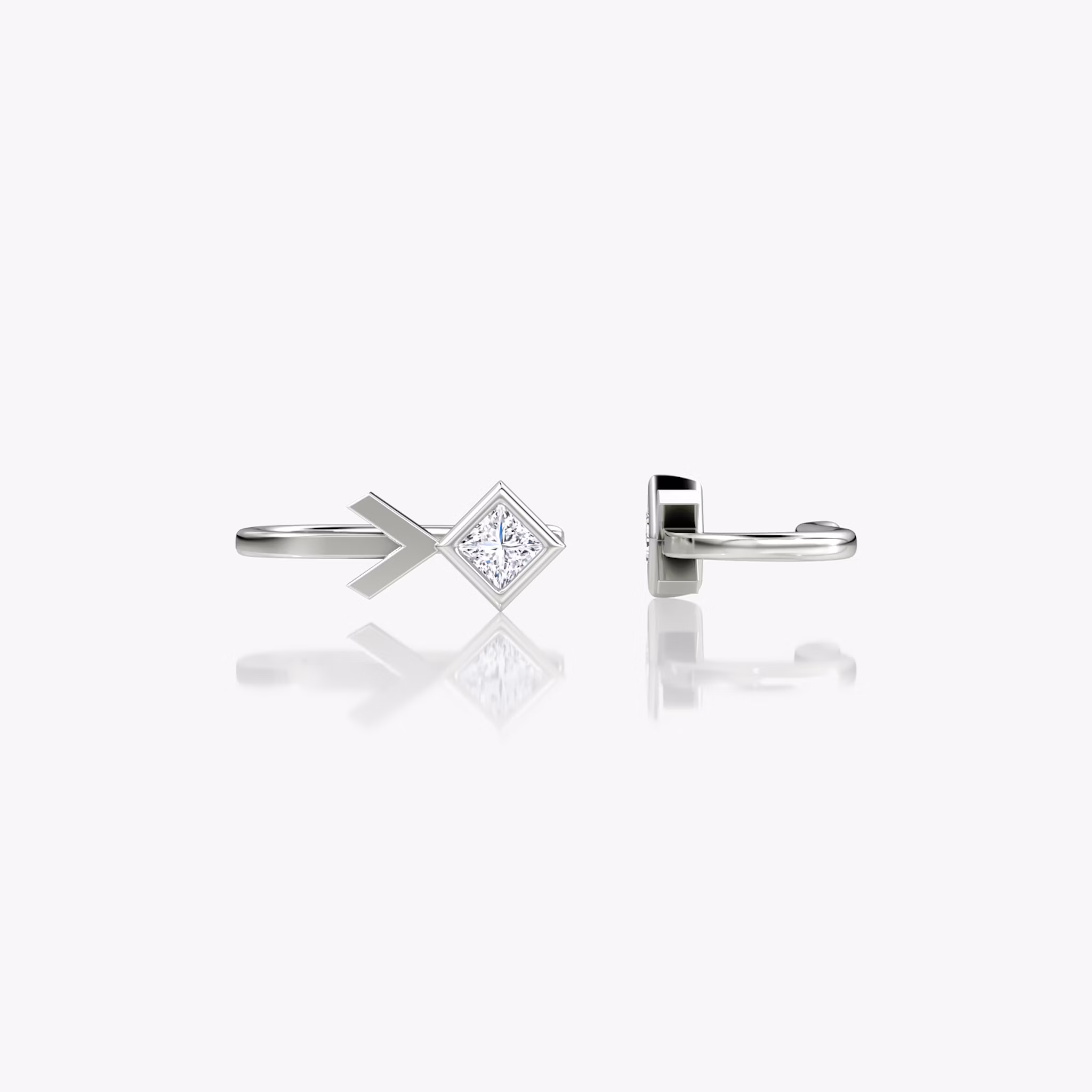 Arrow Cuff Earring | Princess | 14k | White Gold | caratWeight: 0.15ct