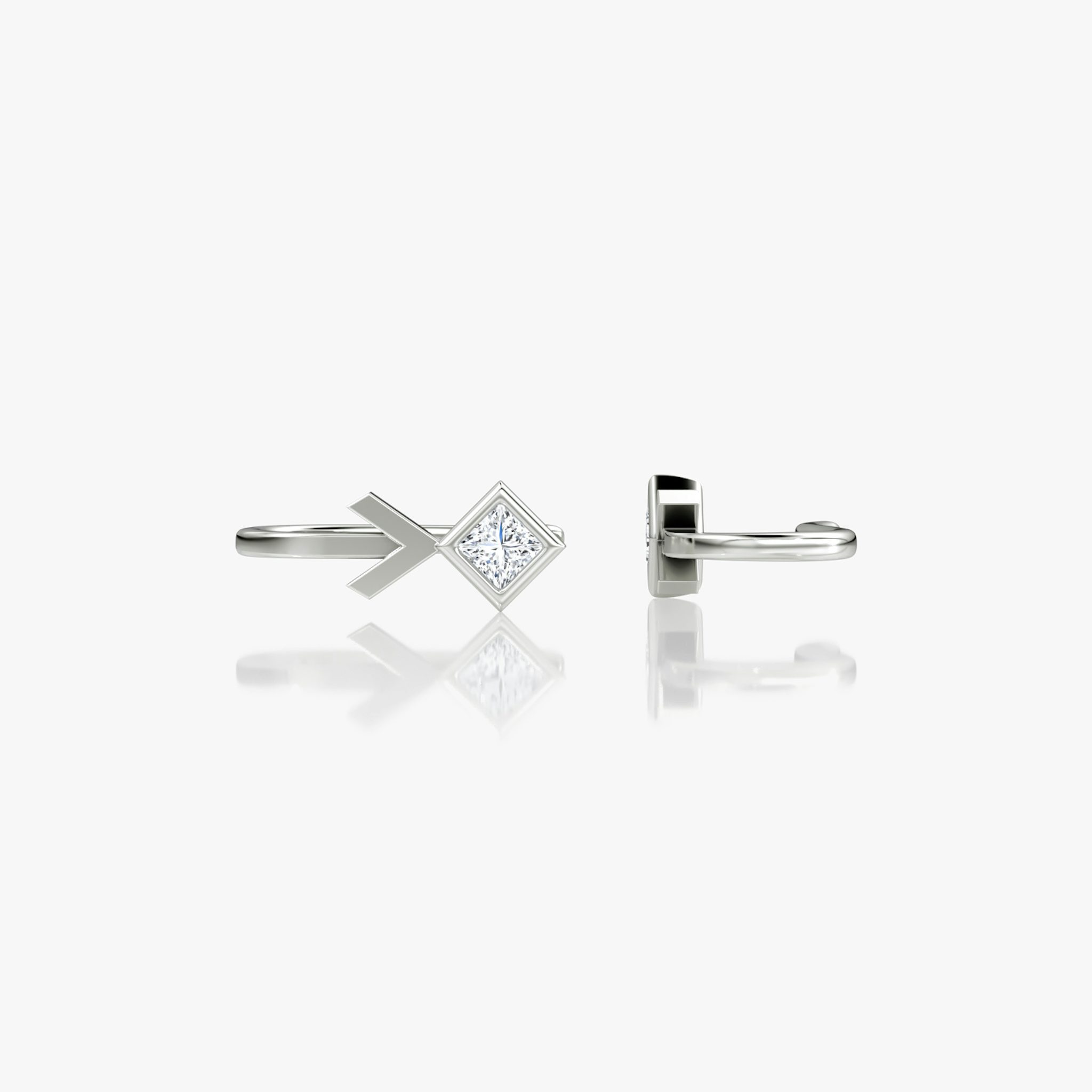 Arrow Cuff Earring | Princess | 14k | White Gold | caratWeight: 0.15ct