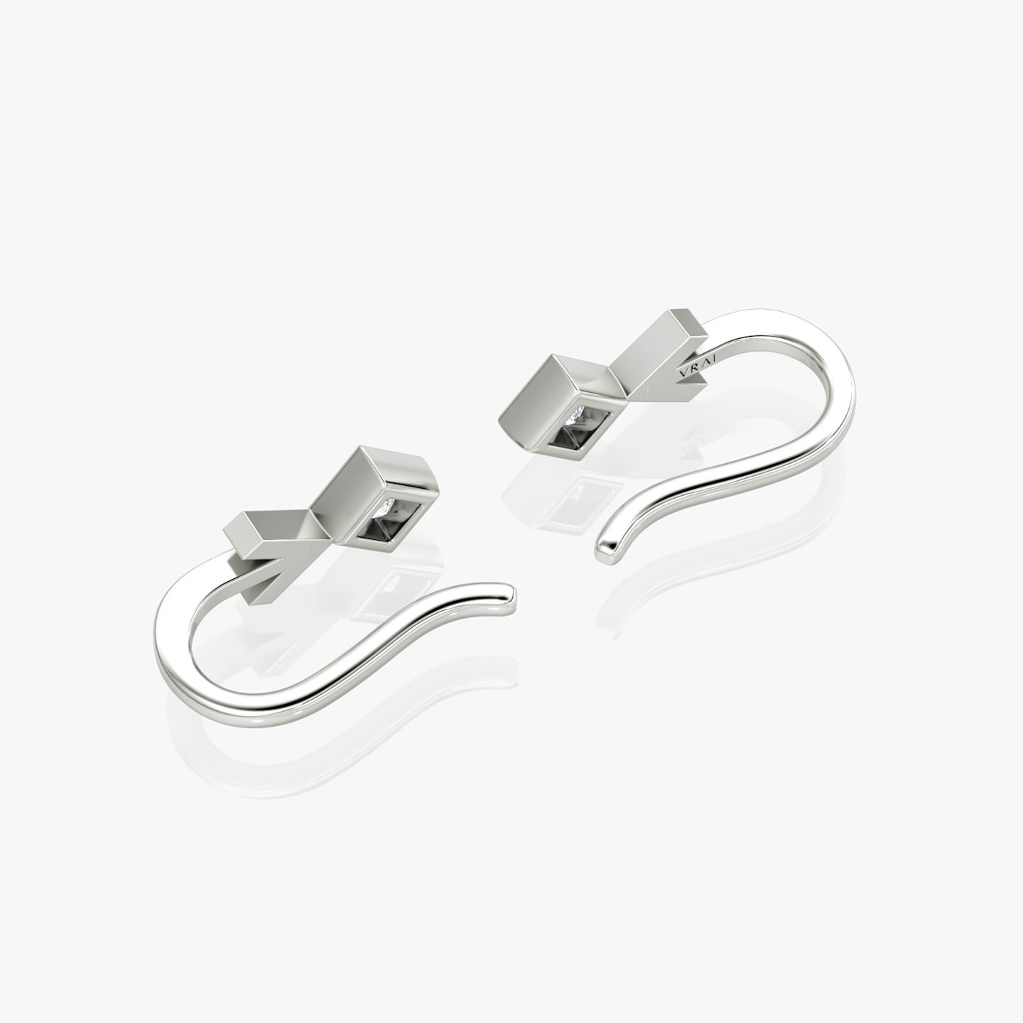 Boucle d'oreille Manchette Arrow Cuff  | Princesse | 14k | Or blanc | caratWeight: 0.15ct