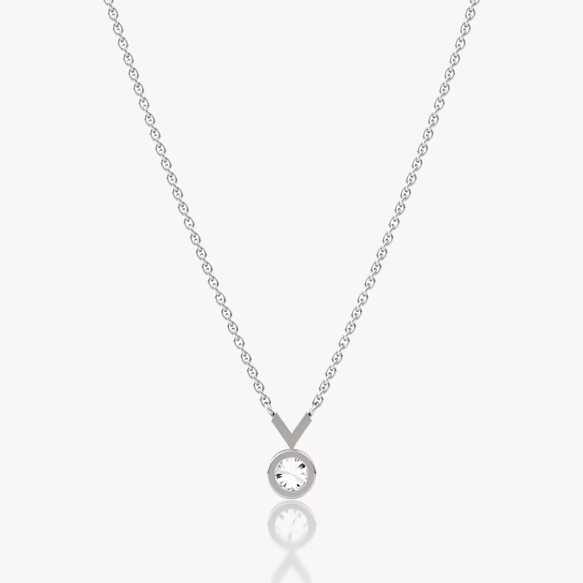 Arrow Necklace | Round Brilliant | 14k | White Gold | caratWeight: 0.25ct