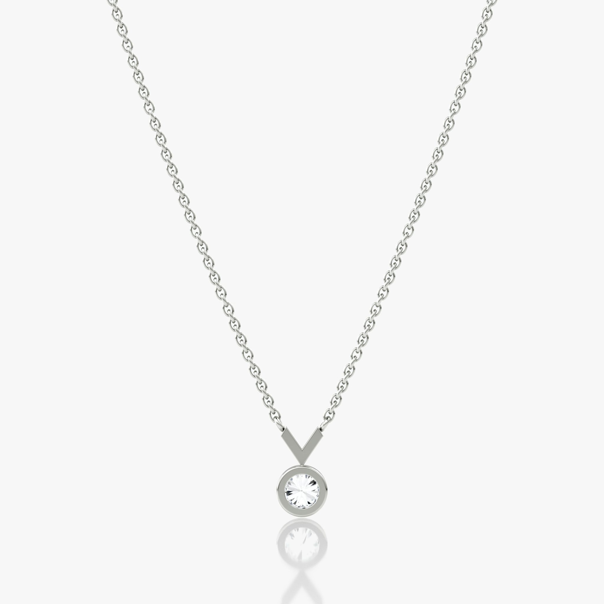 Arrow Necklace | Round Brilliant | 14k | White Gold | caratWeight: 0.25ct