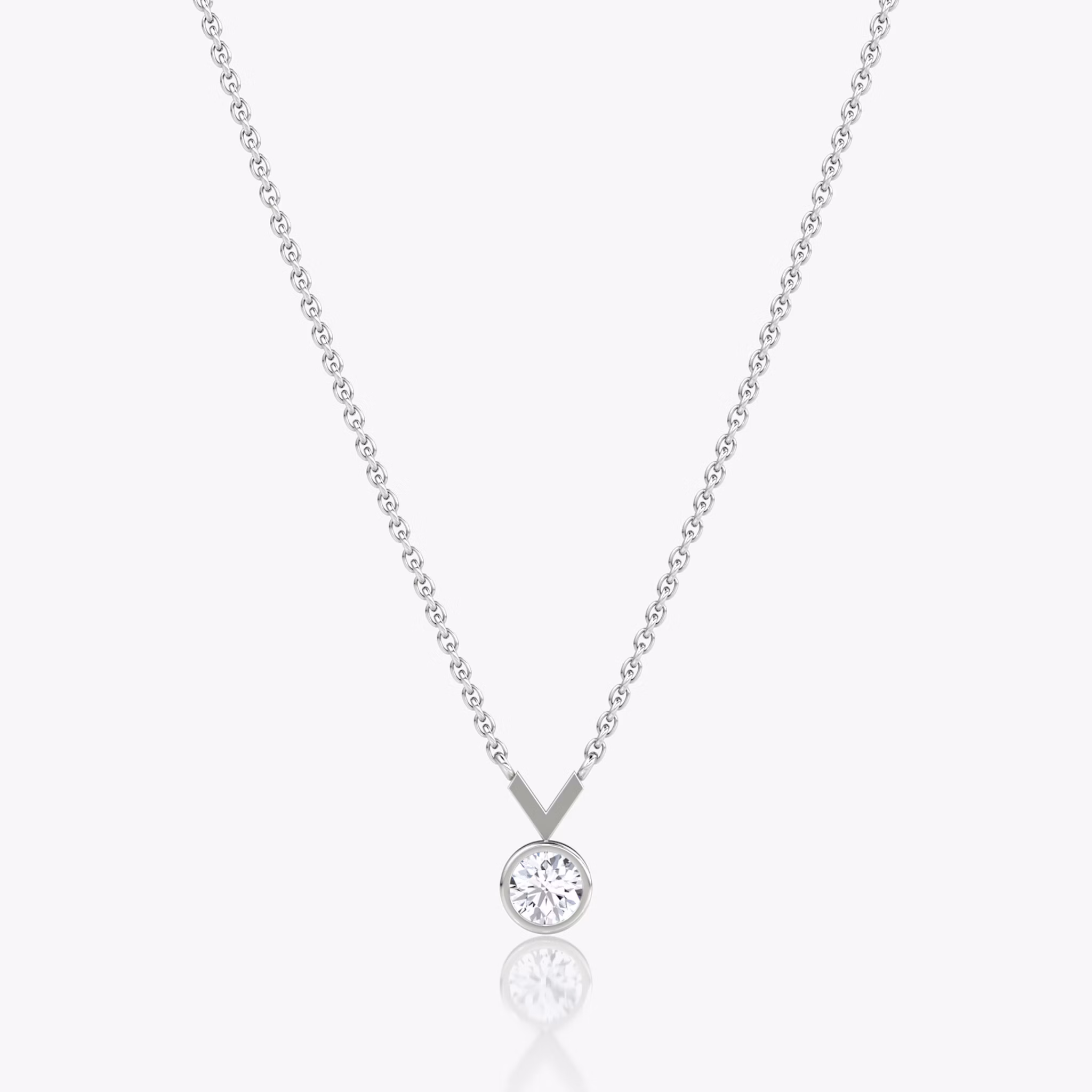 Arrow Necklace | Round Brilliant | 14k | White Gold | caratWeight: 0.25ct