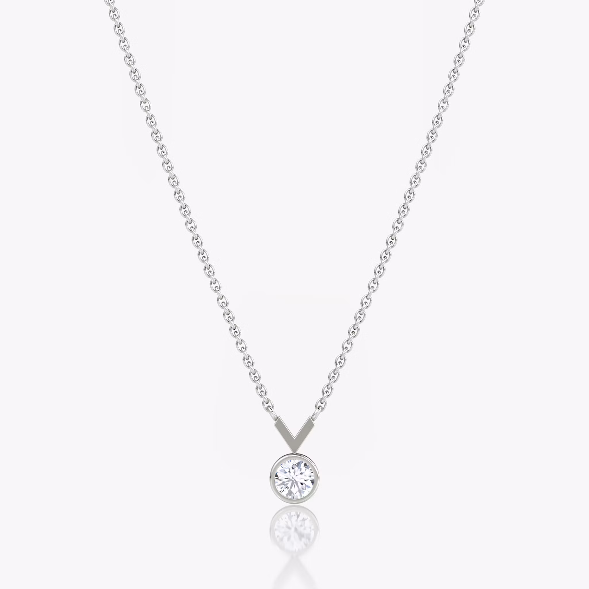 Arrow Necklace Round Brilliant | White Gold