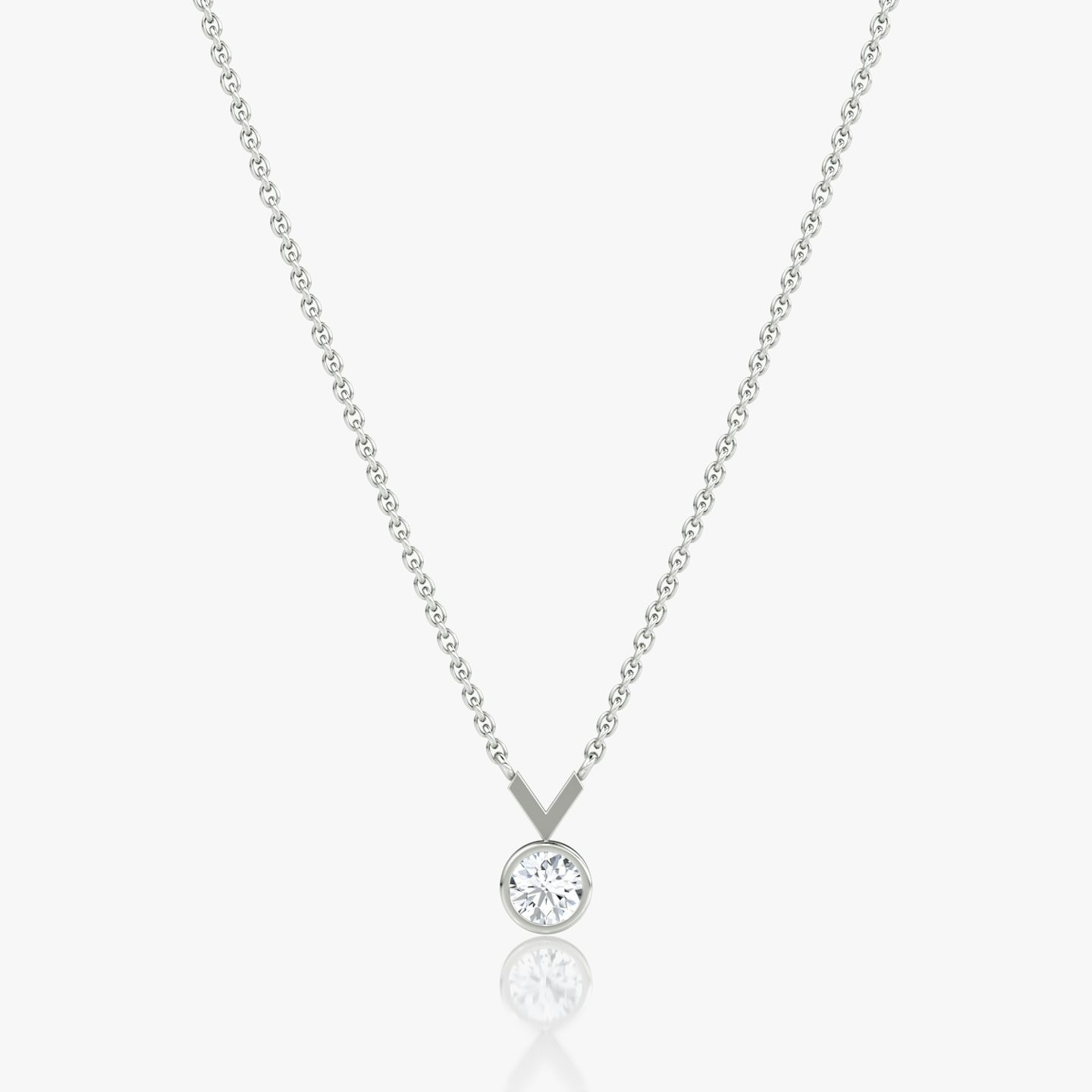 Collier Arrow | Rond Brillant | 14k | Or blanc | caratWeight: 0.25ct