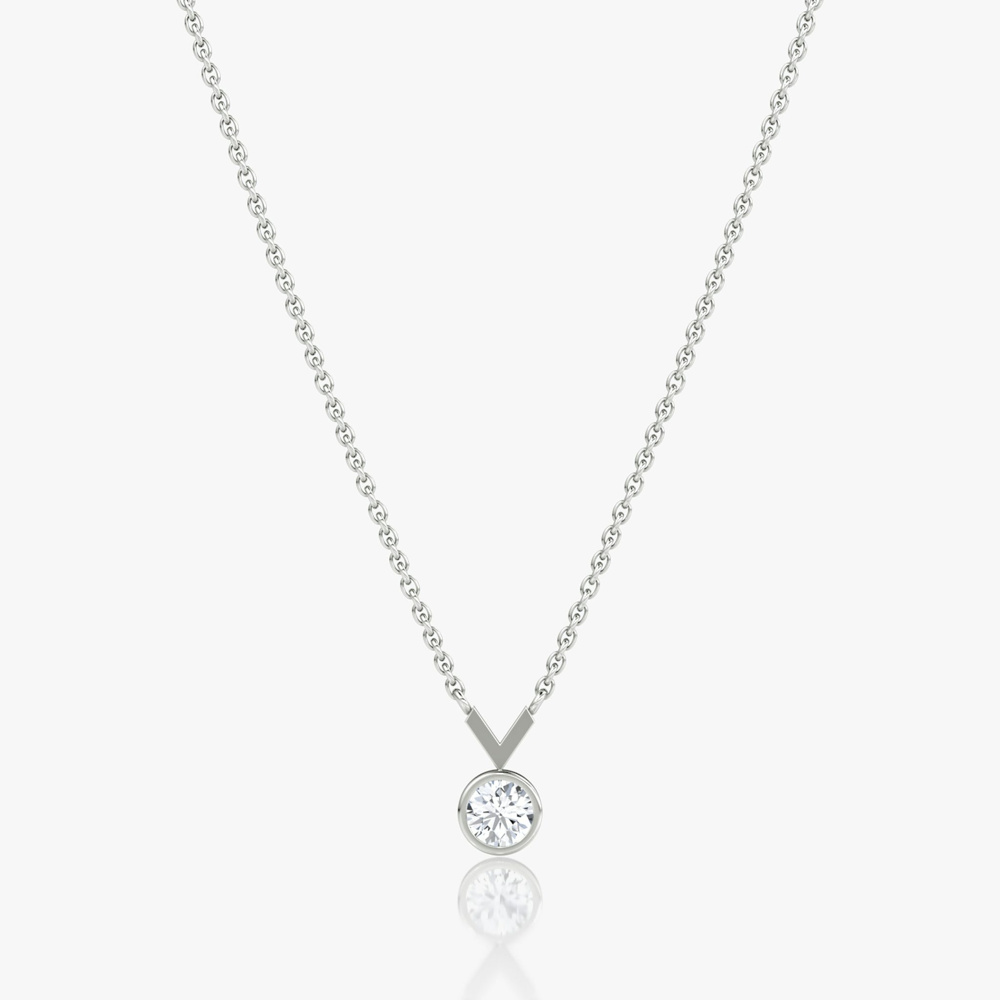Arrow Necklace | Round Brilliant | 14k | White Gold | caratWeight: 0.25ct