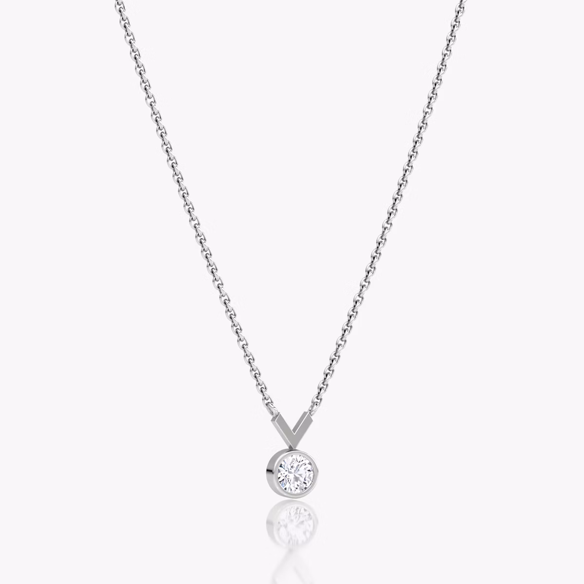 Arrow Necklace | Round Brilliant | 14k | White Gold | caratWeight: 0.25ct