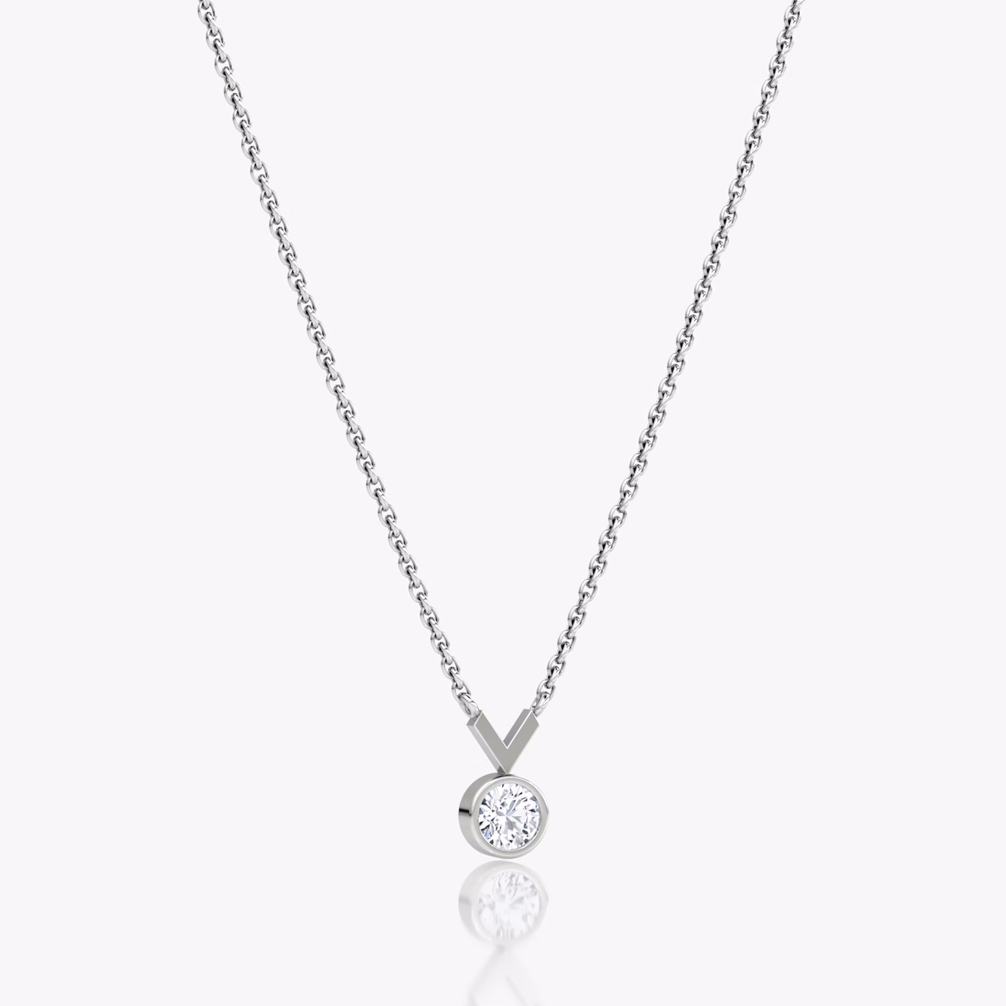 Arrow Necklace | Round Brilliant | 14k | White Gold | caratWeight: 0.25ct
