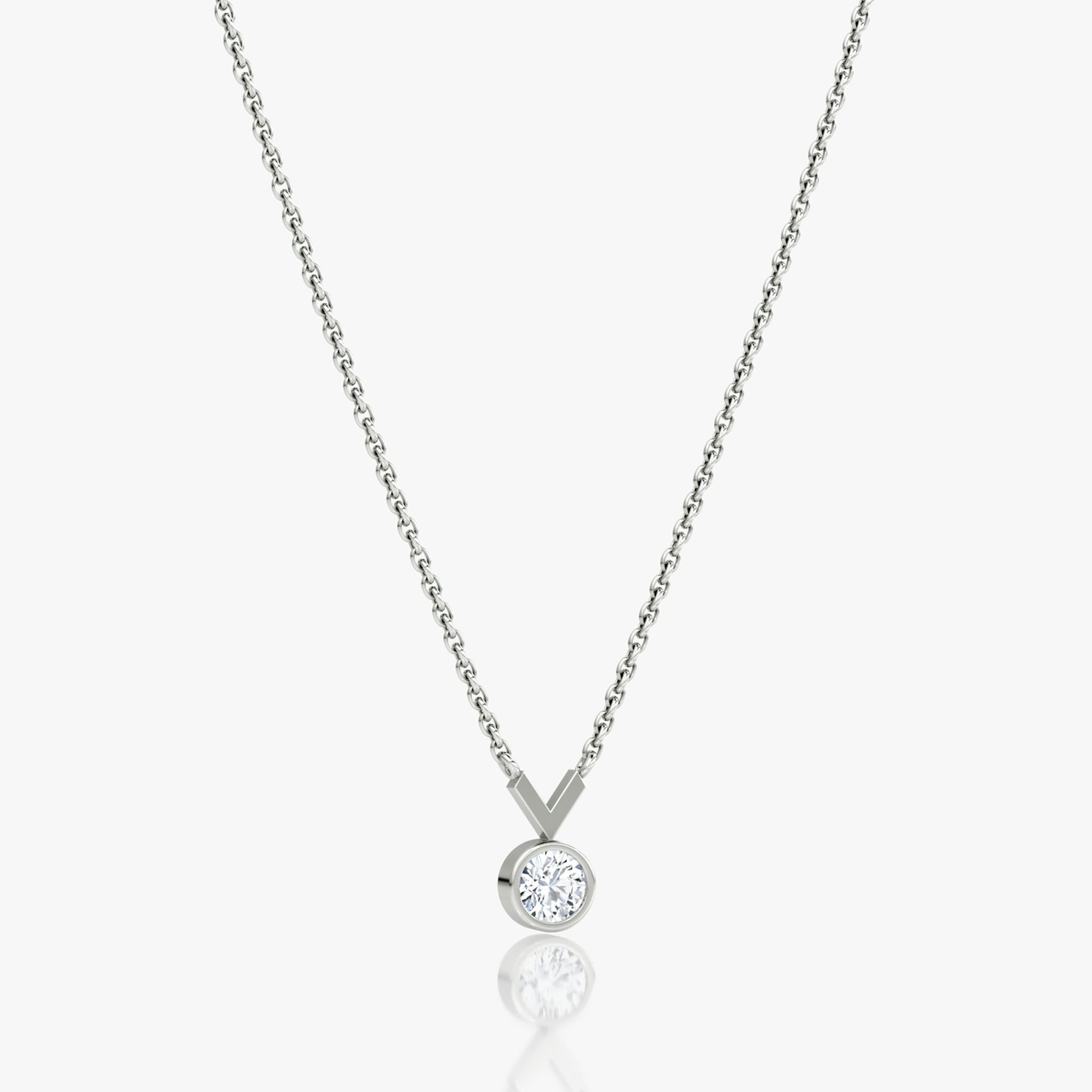 Arrow Necklace | Round Brilliant | 14k | White Gold | caratWeight: 0.25ct