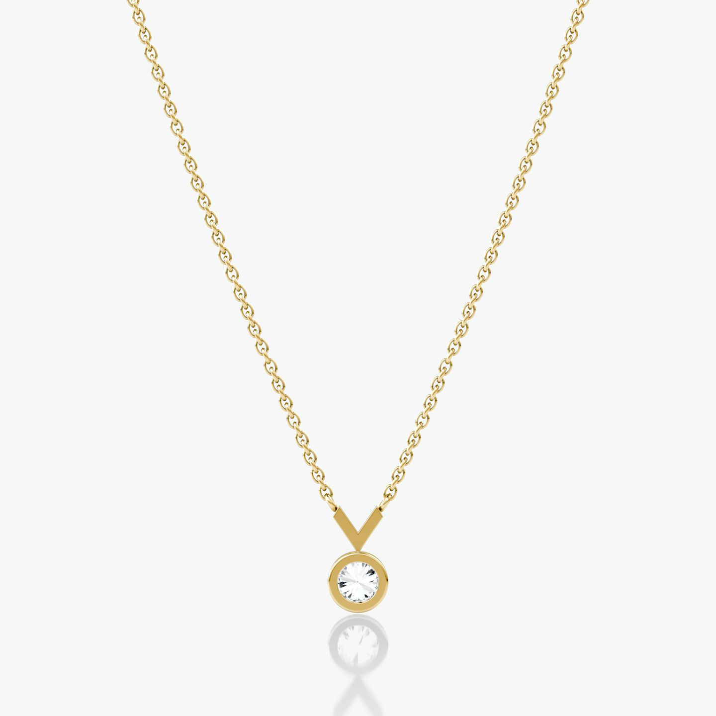 Collier Arrow | Rond Brillant | 14k | Or jaune | caratWeight: 0.25ct