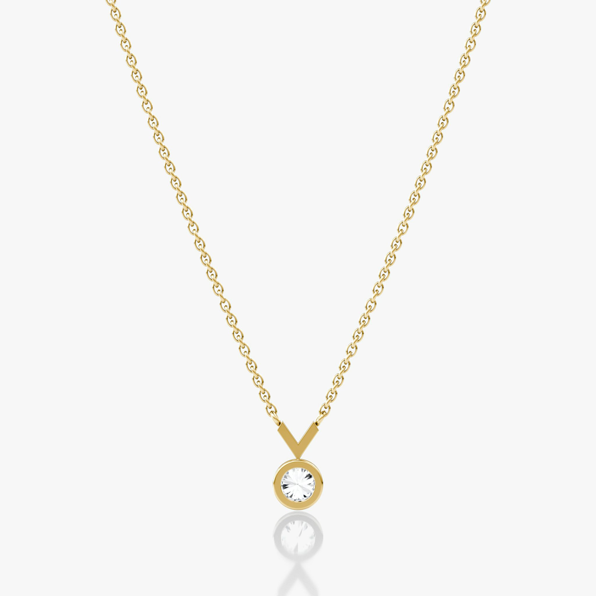 Arrow Necklace | Round Brilliant | 14k | Yellow Gold | caratWeight: 0.25ct