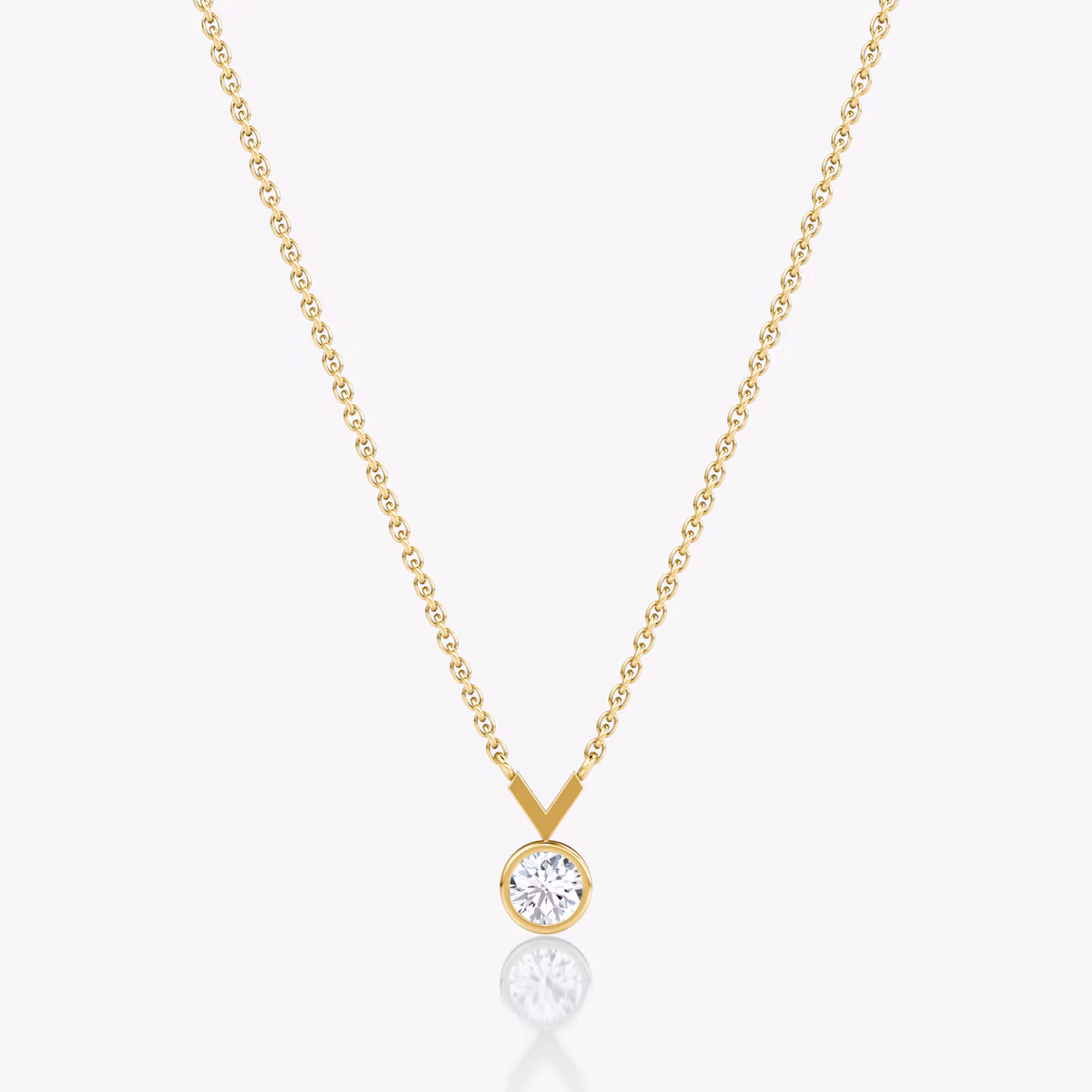 Arrow Necklace Round Brilliant | Yellow Gold