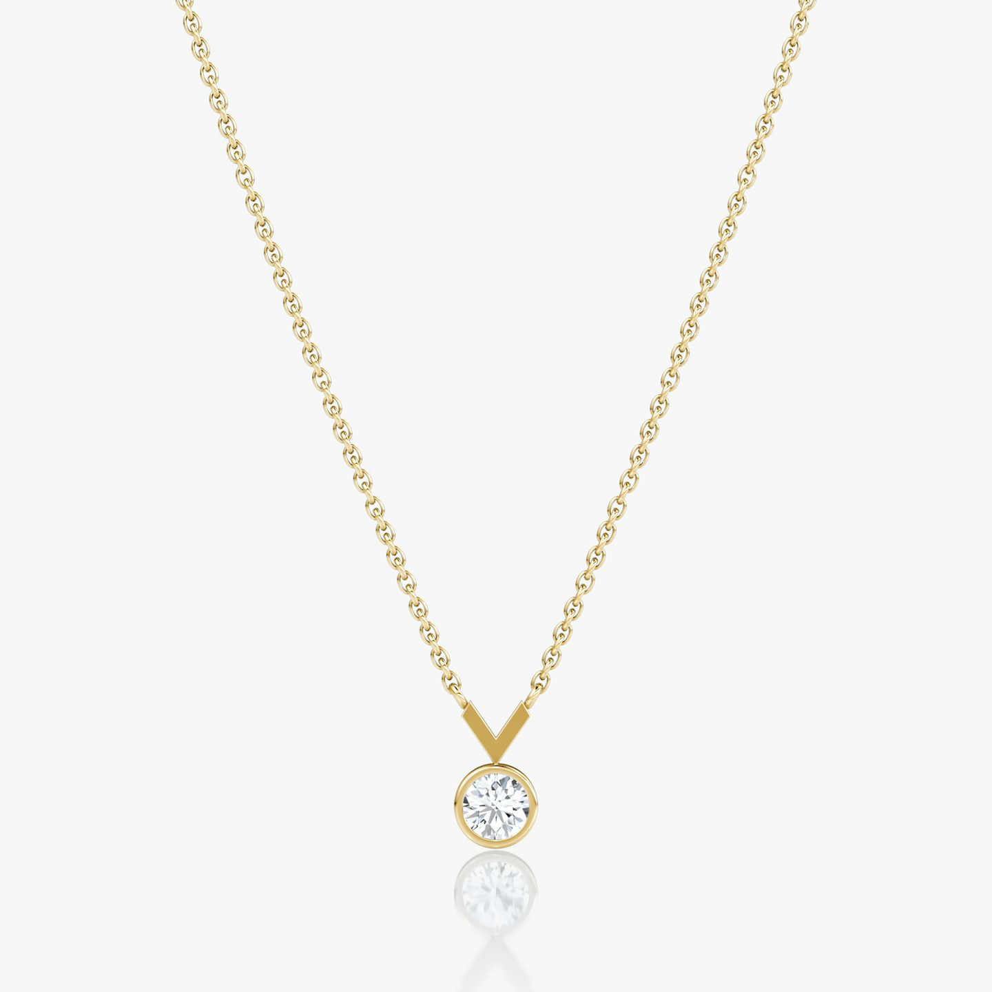 Collier Arrow | Rond Brillant | 14k | Or jaune | caratWeight: 0.25ct