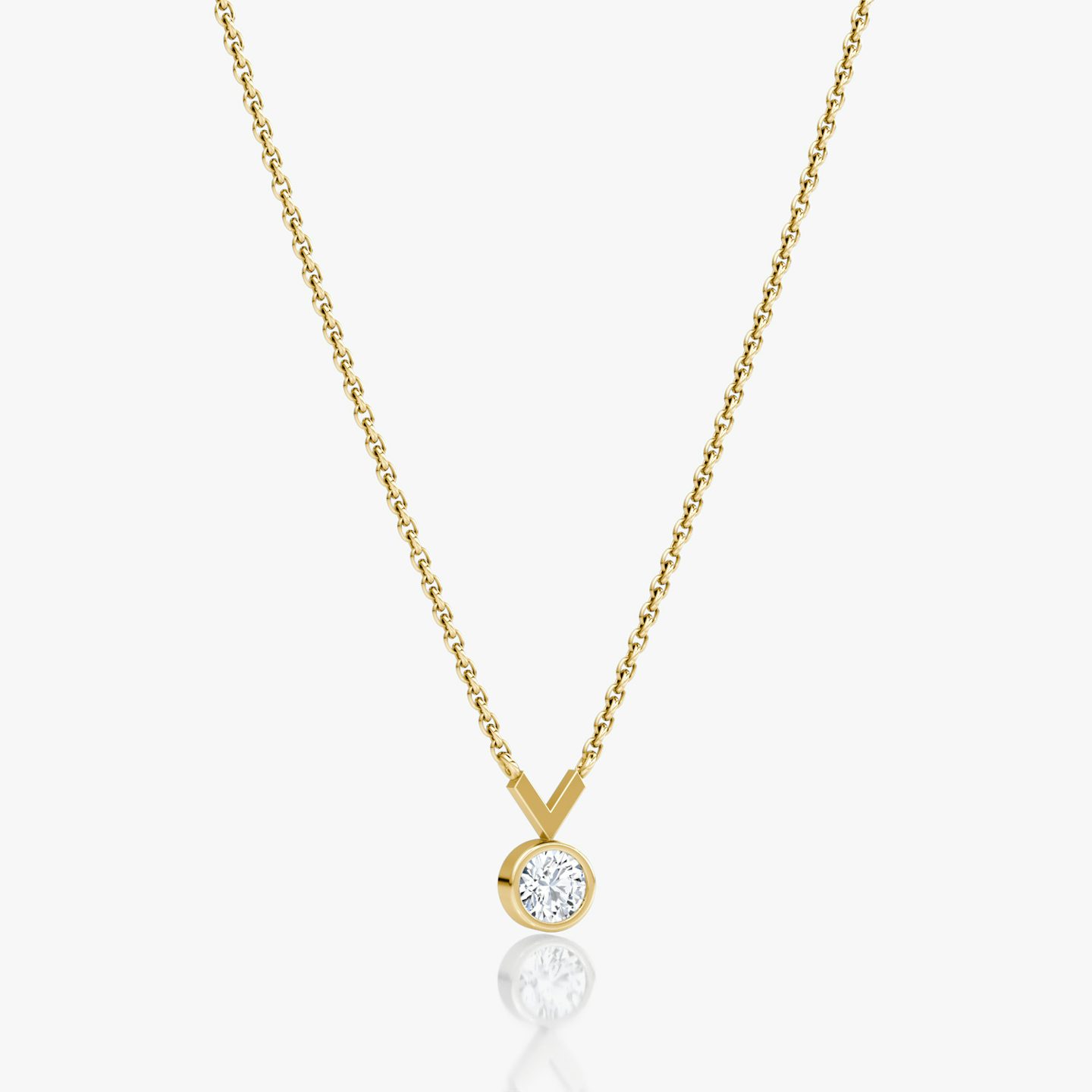 Collier Arrow | Rond Brillant | 14k | Or jaune | caratWeight: 0.25ct