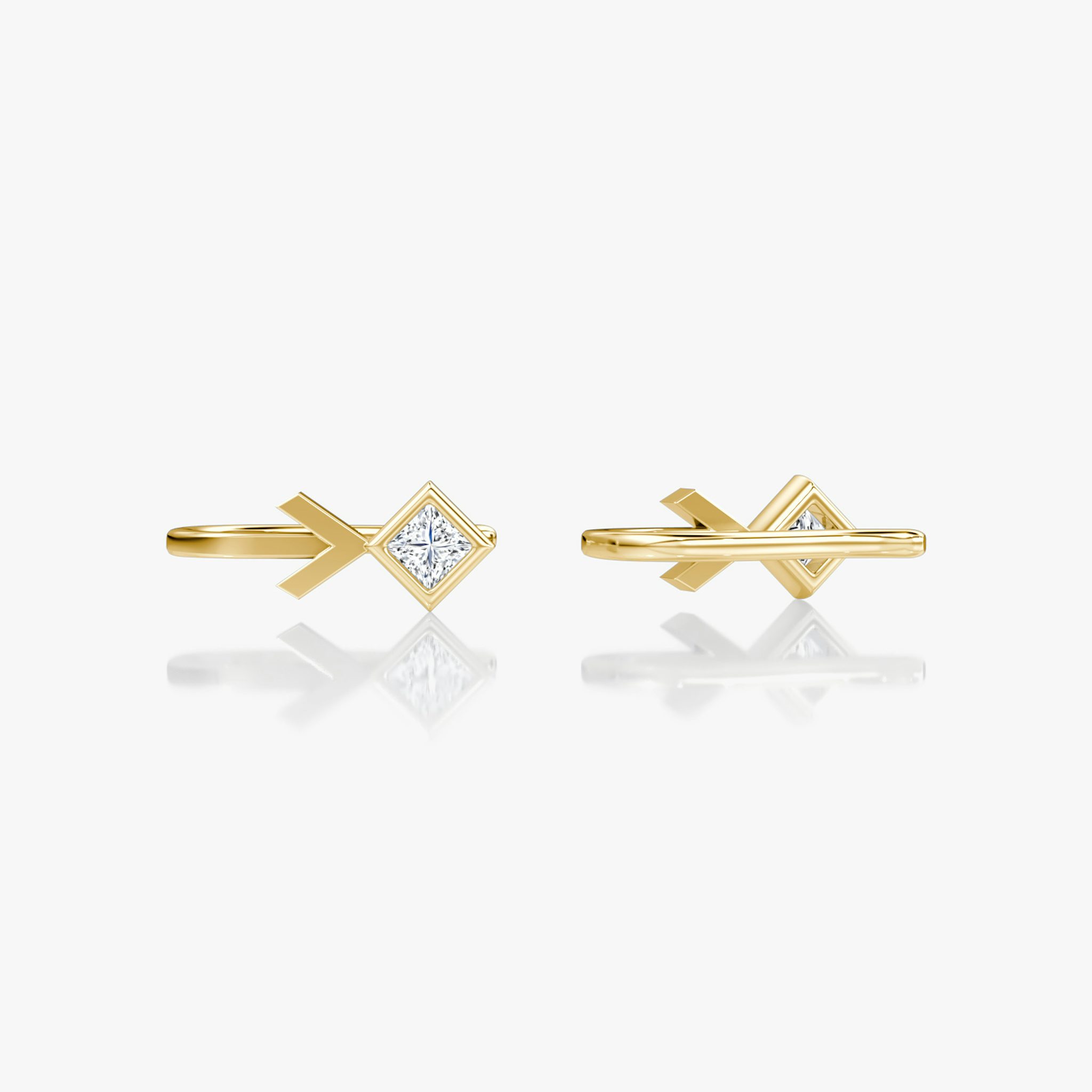 Arrow Cuff Earring | Princess | 14k | Yellow Gold | caratWeight: 0.15ct