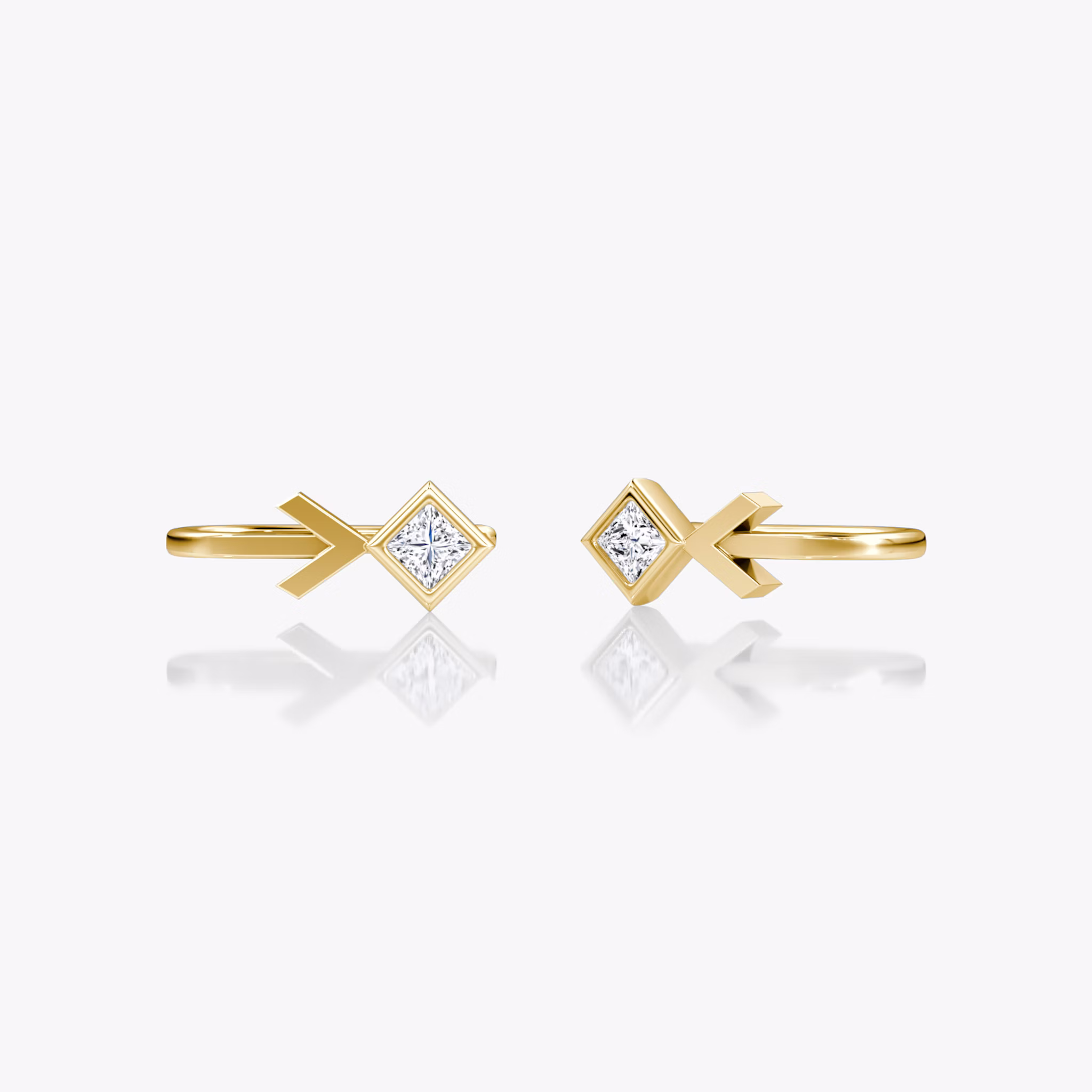 Arrow Cuff Earring | Princess | 14k | Yellow Gold | caratWeight: 0.15ct