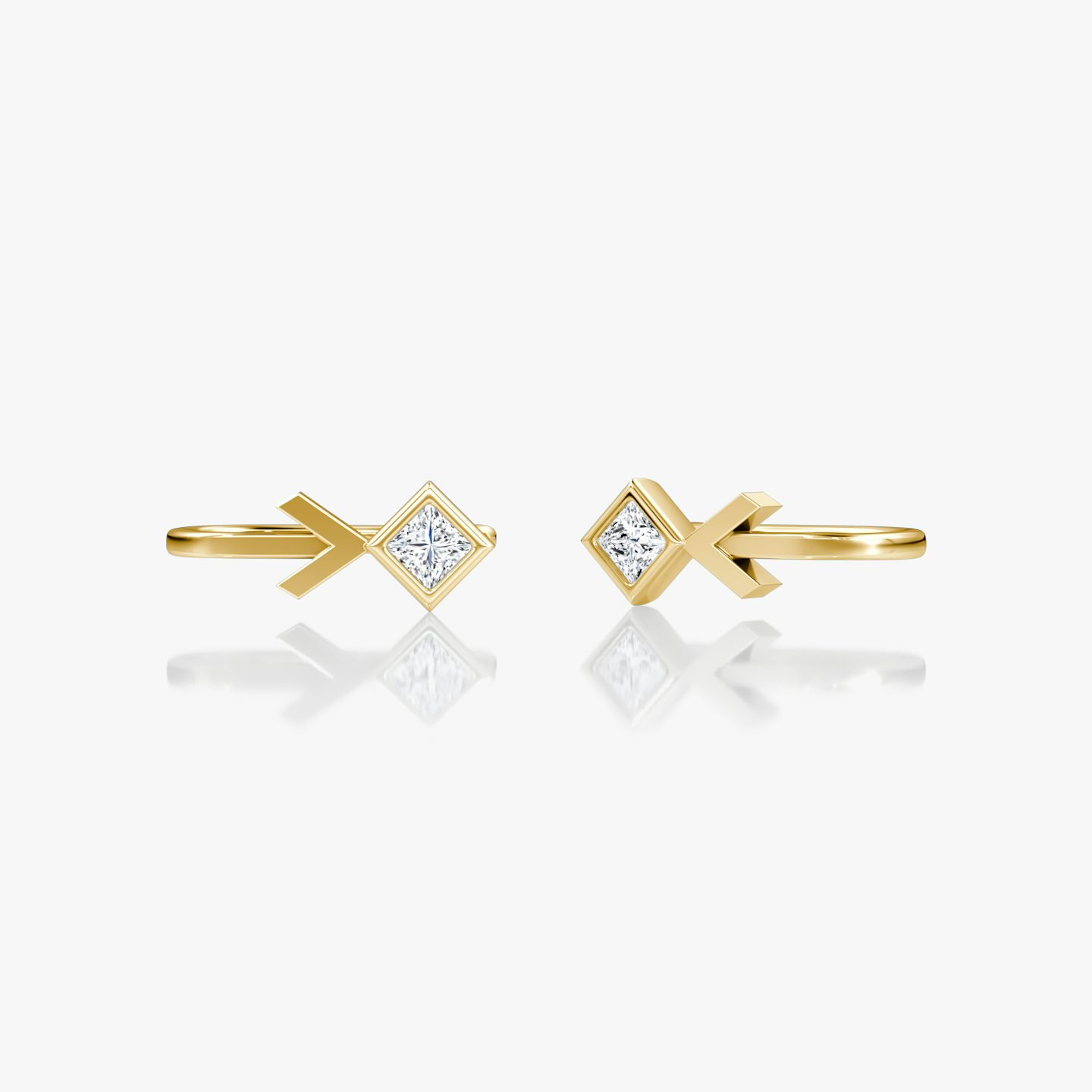 Arrow Cuff Earring | Princess | 14k | Yellow Gold | caratWeight: 0.15ct