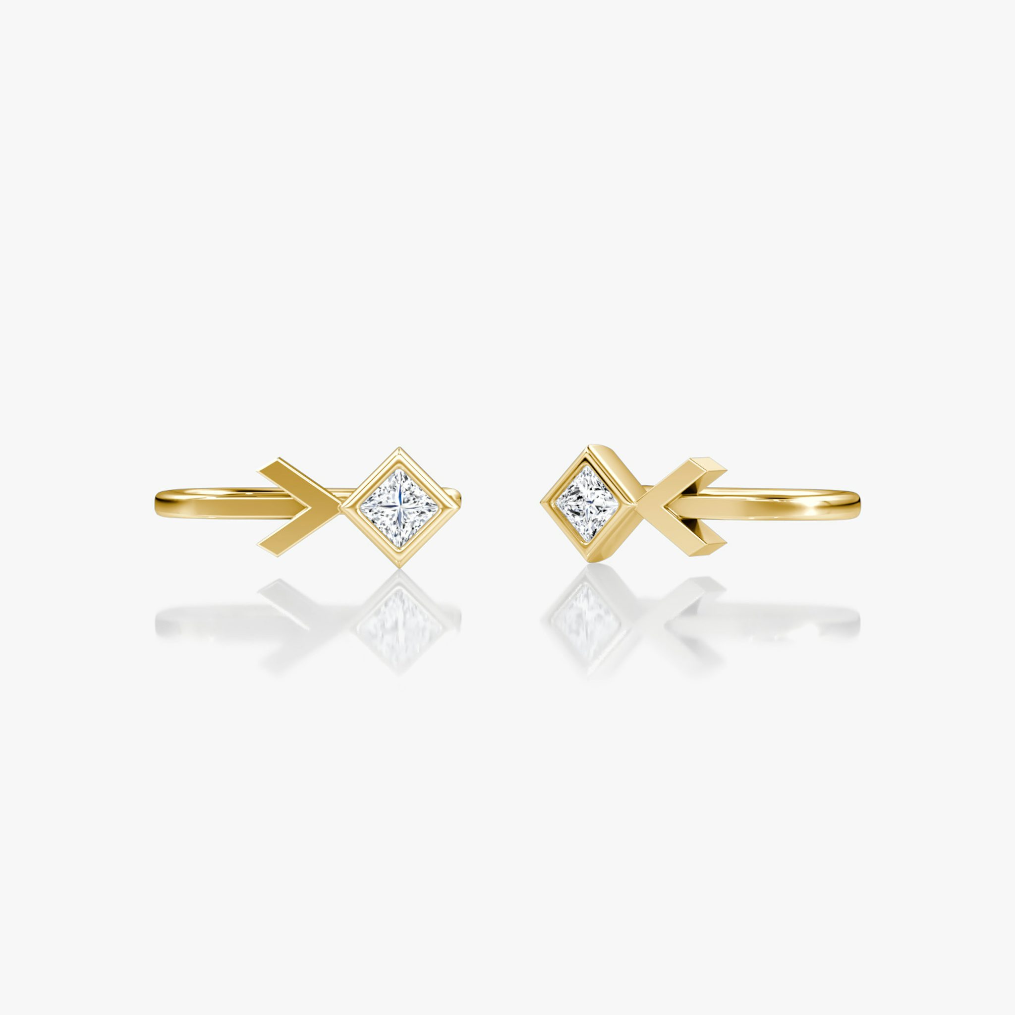Arrow Cuff Earring | Princess | 14k | Yellow Gold | caratWeight: 0.15ct