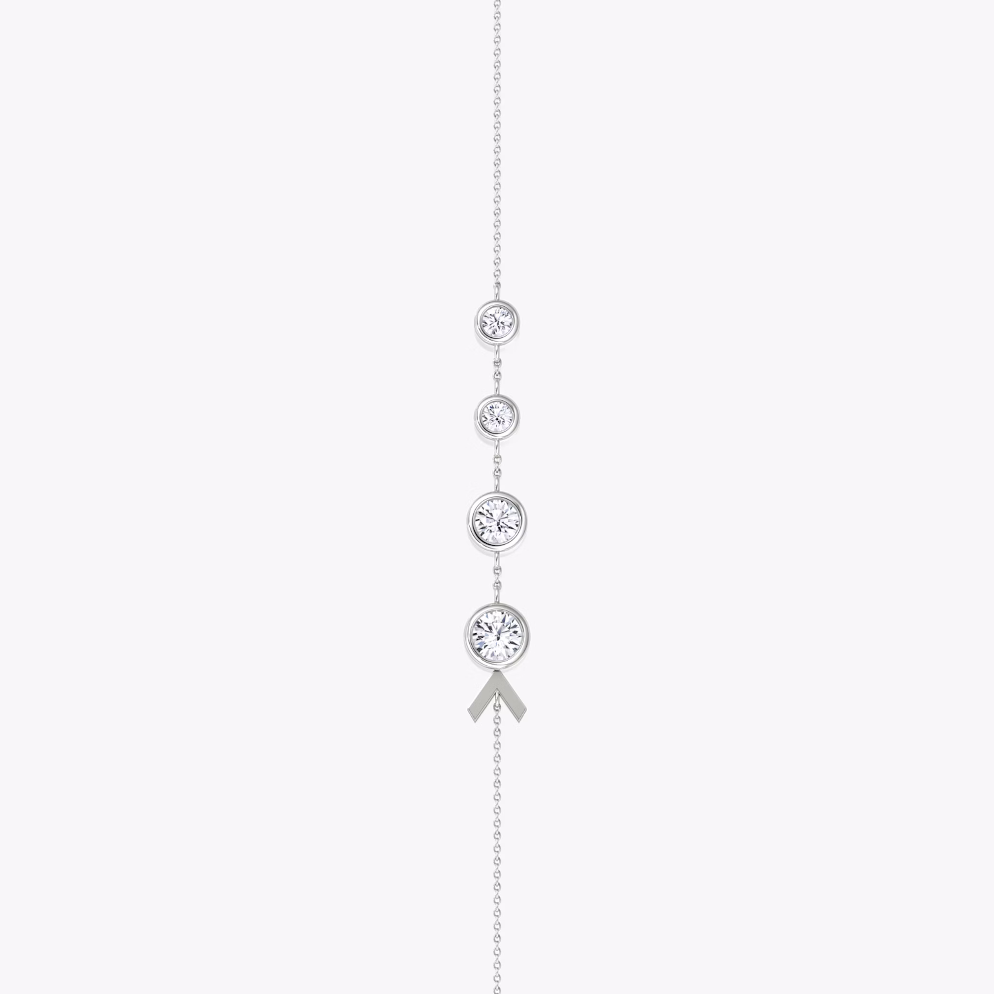 Arrow Station Bracelet | Round Brilliant | 14k | White Gold | chainLength: 5.5
