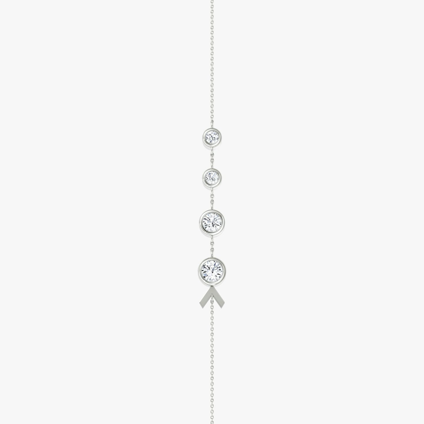 Arrow Station Bracelet | Round Brilliant | 14k | White Gold | chainLength: 5.5