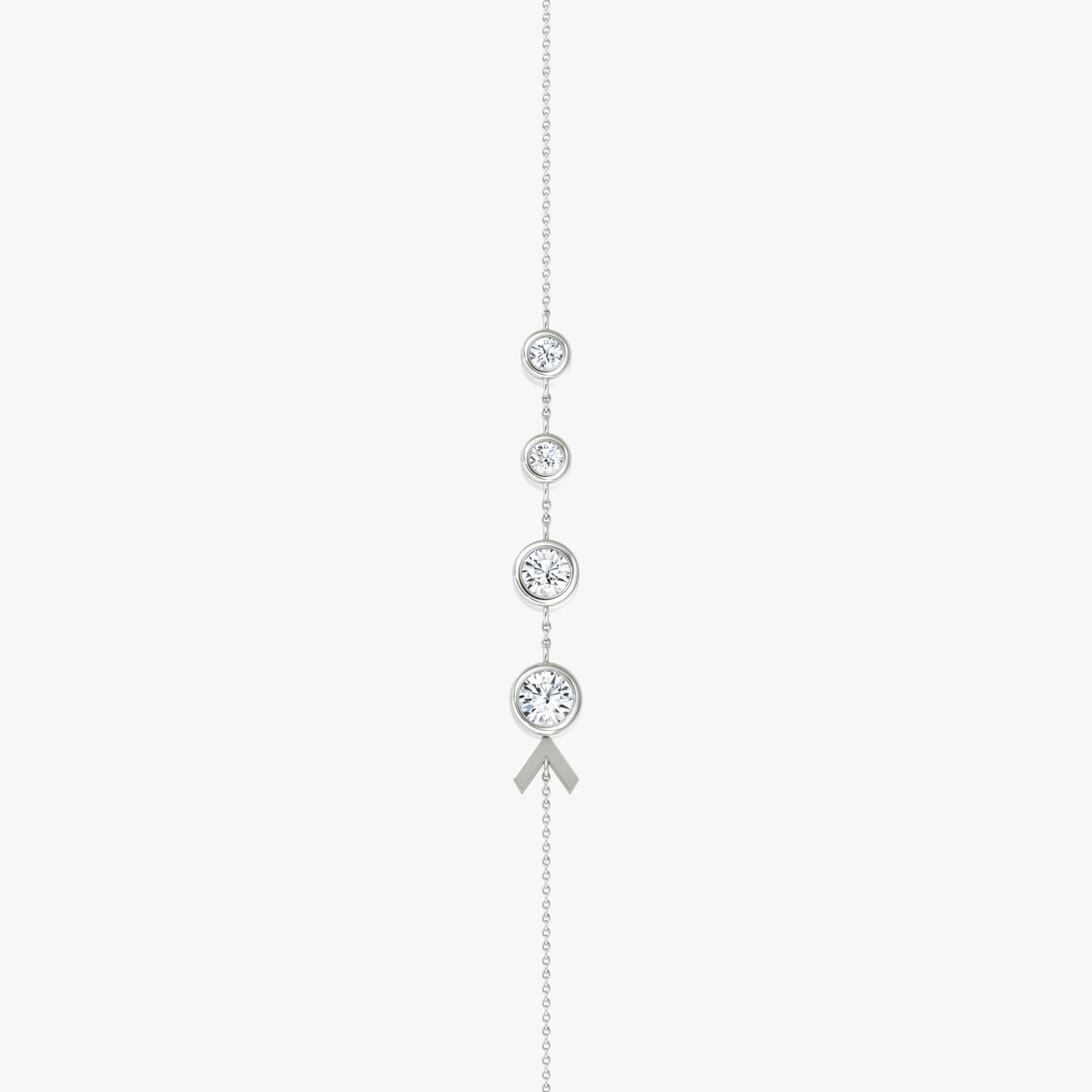Arrow Station Bracelet | Round Brilliant | 14k | White Gold | chainLength: 5.5