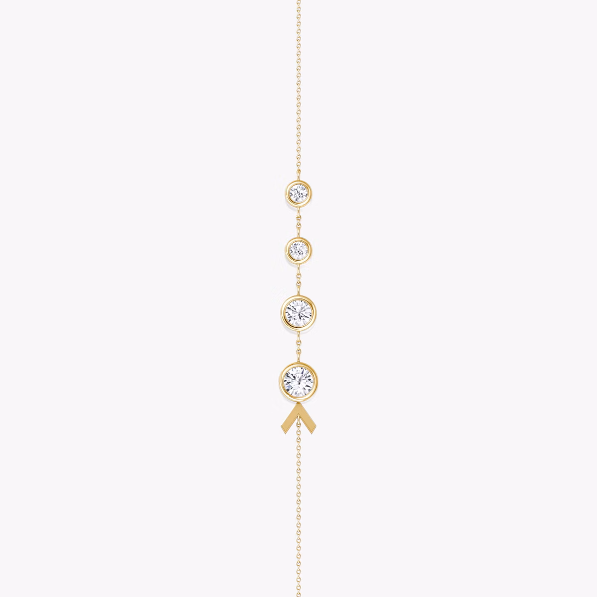 Arrow Station Bracelet | Round Brilliant | 14k | Yellow Gold | chainLength: 5.5