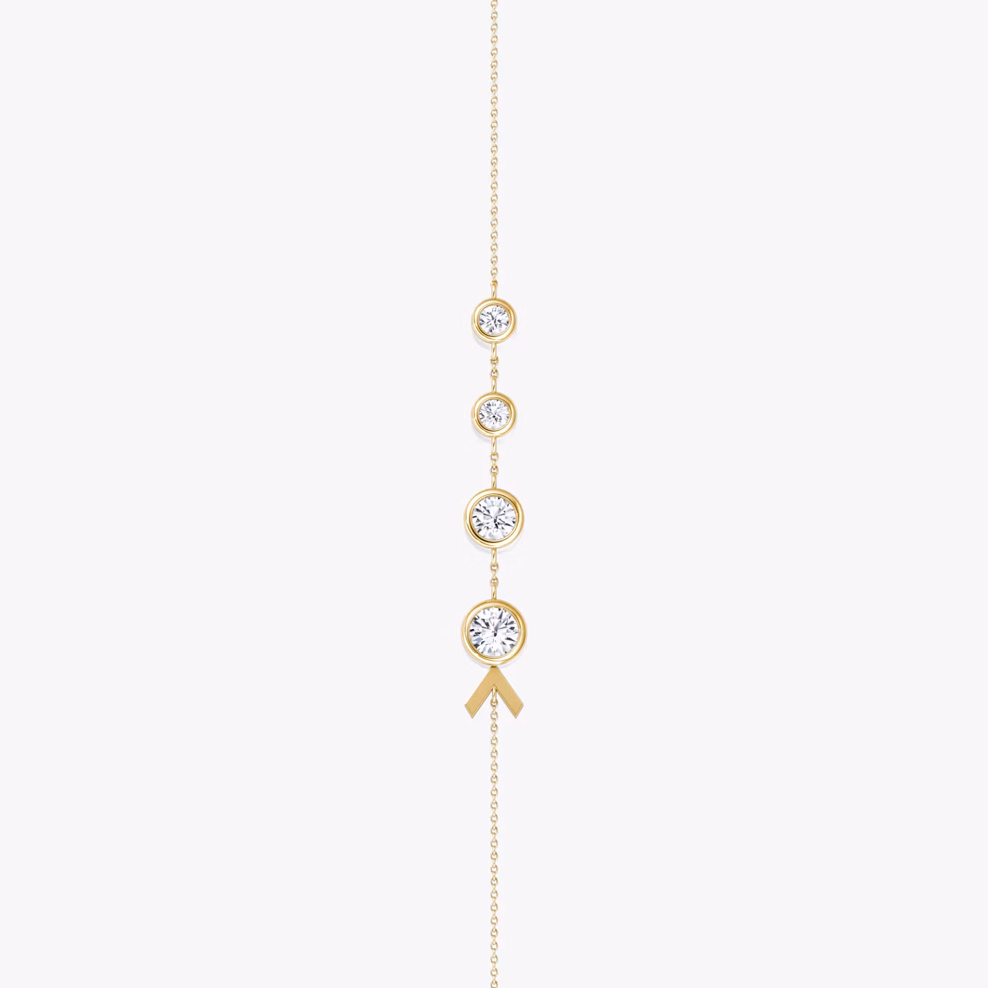 Arrow Station Bracelet | Round Brilliant | 14k | Yellow Gold | chainLength: 5.5