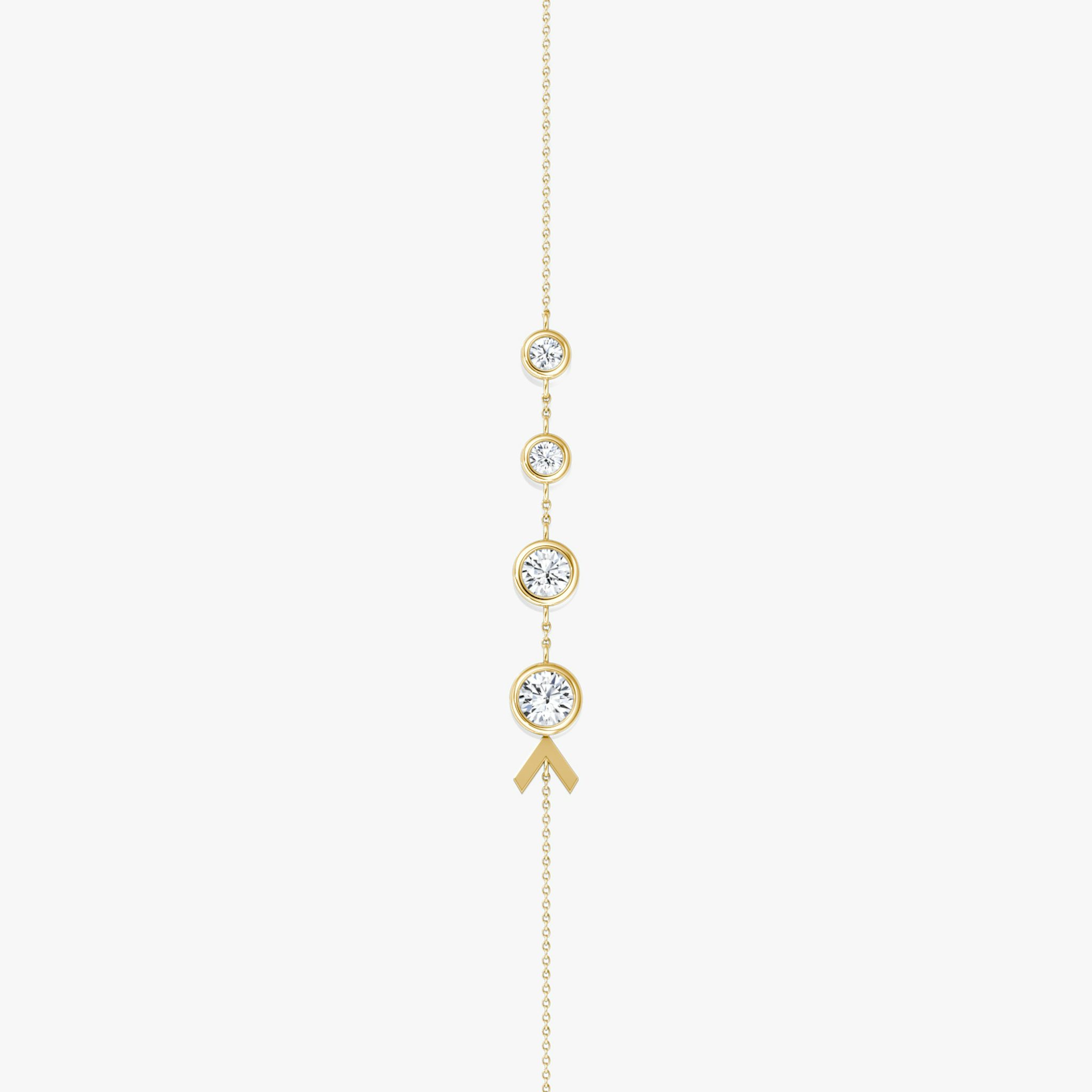 Arrow Station Bracelet | Round Brilliant | 14k | Yellow Gold | chainLength: 5.5