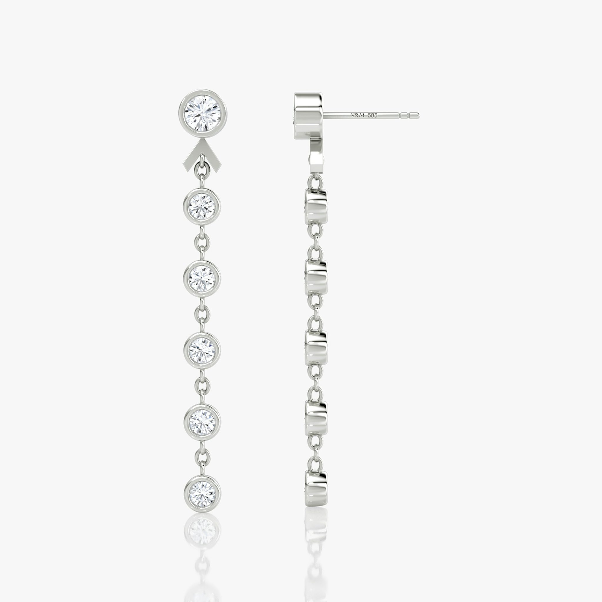Arrow Drop Earring | Round Brilliant | 14k | White Gold | caratWeight: 0.75ct