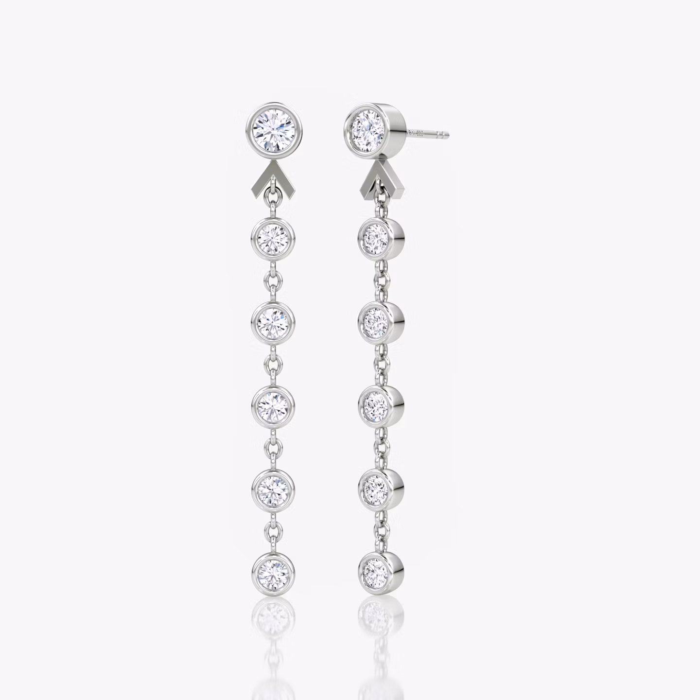 Arrow Drop Earring Round Brilliant | White Gold
