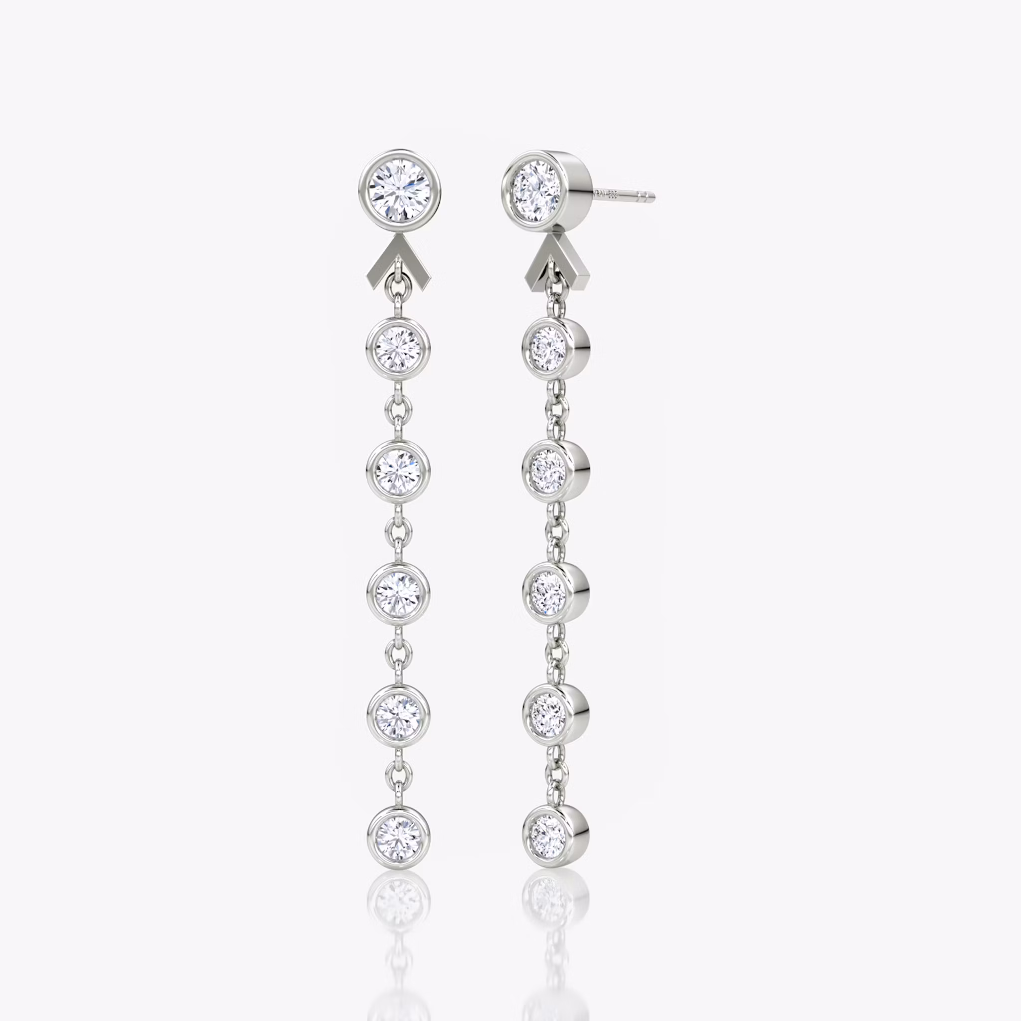 Arrow Drop Earring Round Brilliant | White Gold
