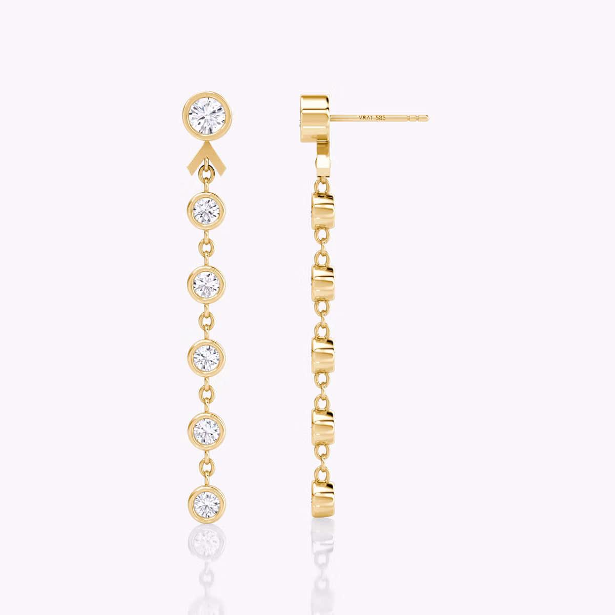 Arrow Drop Earring | Round Brilliant | 14k | Yellow Gold | caratWeight: 0.75ct